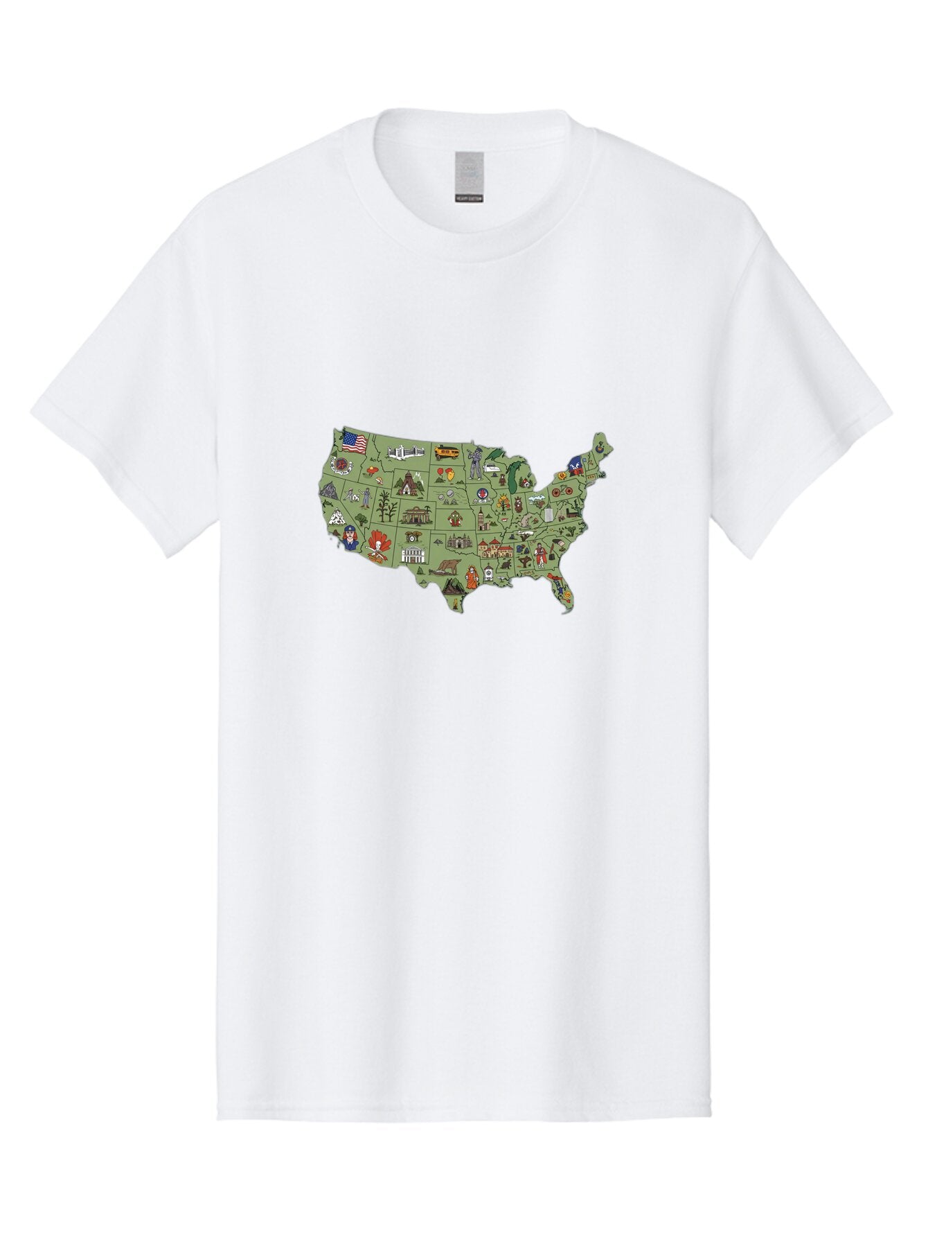 Usa-Map-Icons Men'S Graphic Tee, 100% Cotton, Comfortable Casual Summer Wear, Machine Washable, Vintage Camera, Old Camera, Antique Camera, Black Camera, Classic Photography, Photography Equipment, Nostalgic Device, Film Camera, Camera Art Ban892 7