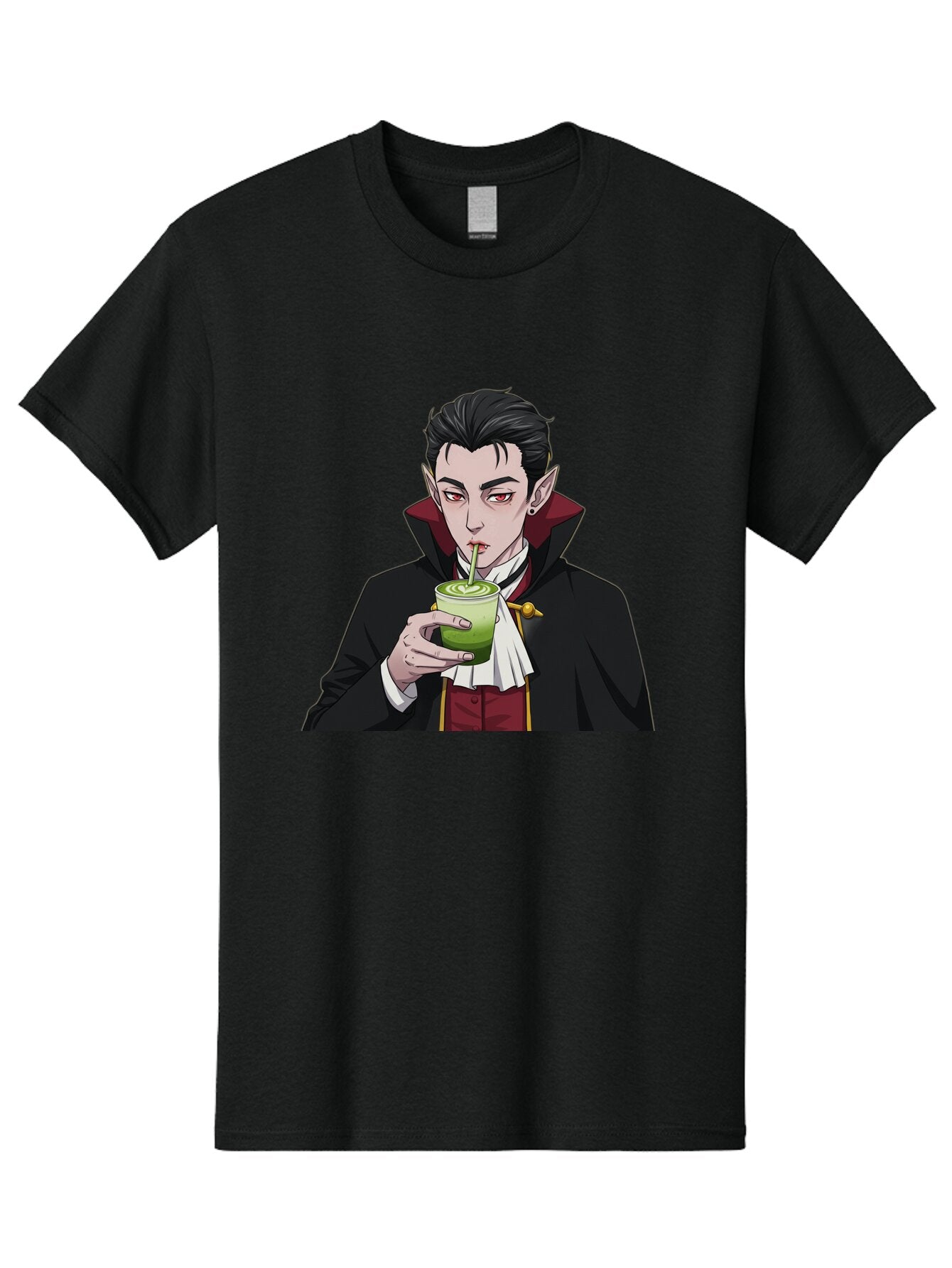 Vampire-Drinking-Matcha-1 Men'S Graphic Tee, 100% Cotton, Comfortable Casual Summer Wear, Machine Washable, Vintage Camera, Old Camera, Antique Camera, Black Camera, Classic Photography, Photography Equipment, Nostalgic Device, Film Camera, Ban895 5