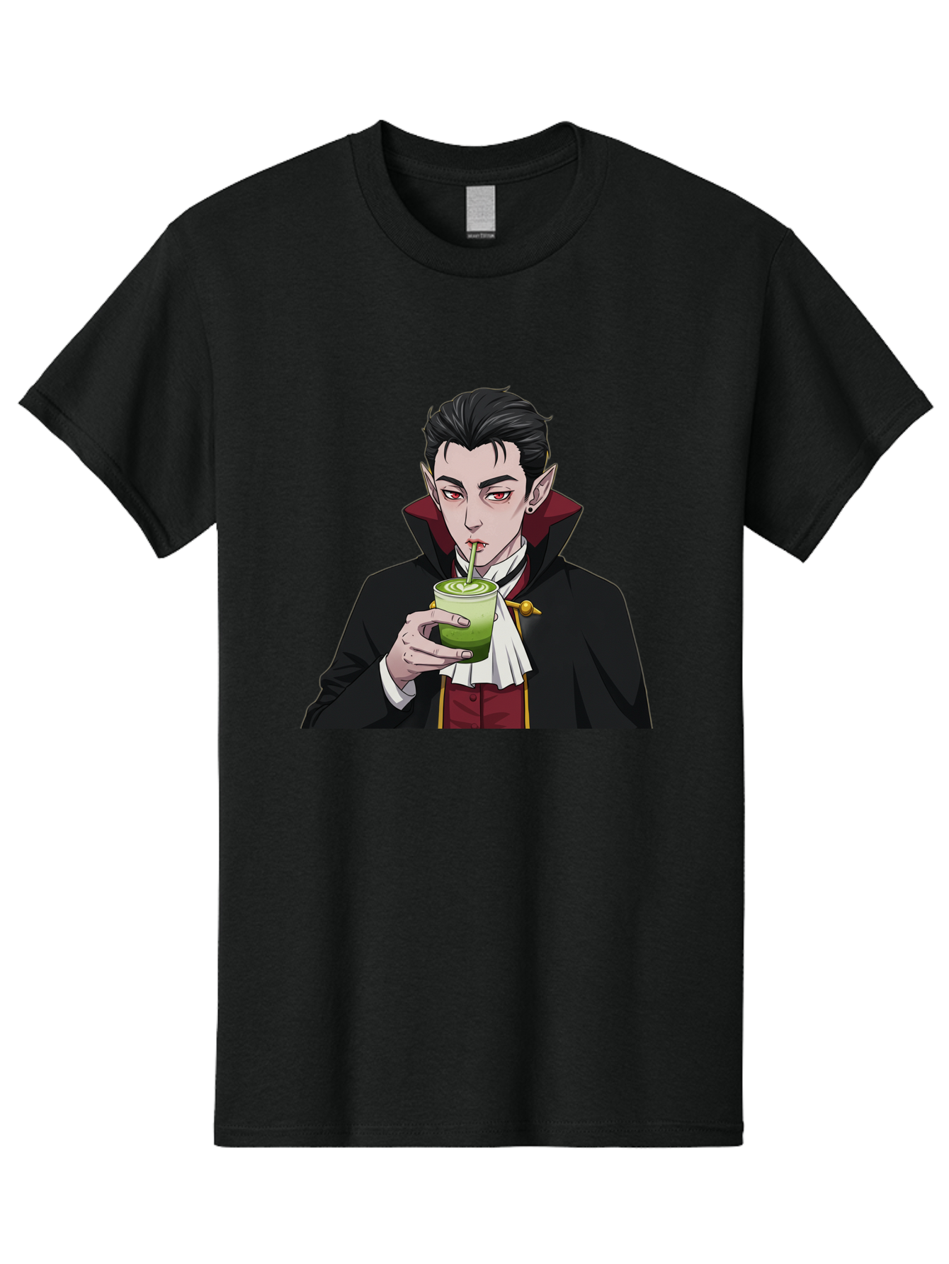 Vampire-Drinking-Matcha-1 Men'S Graphic Tee, 100% Cotton, Comfortable Casual Summer Wear, Machine Washable, Vintage Camera, Old Camera, Antique Camera, Black Camera, Classic Photography, Photography Equipment, Nostalgic Device, Film Camera, Ban895 8
