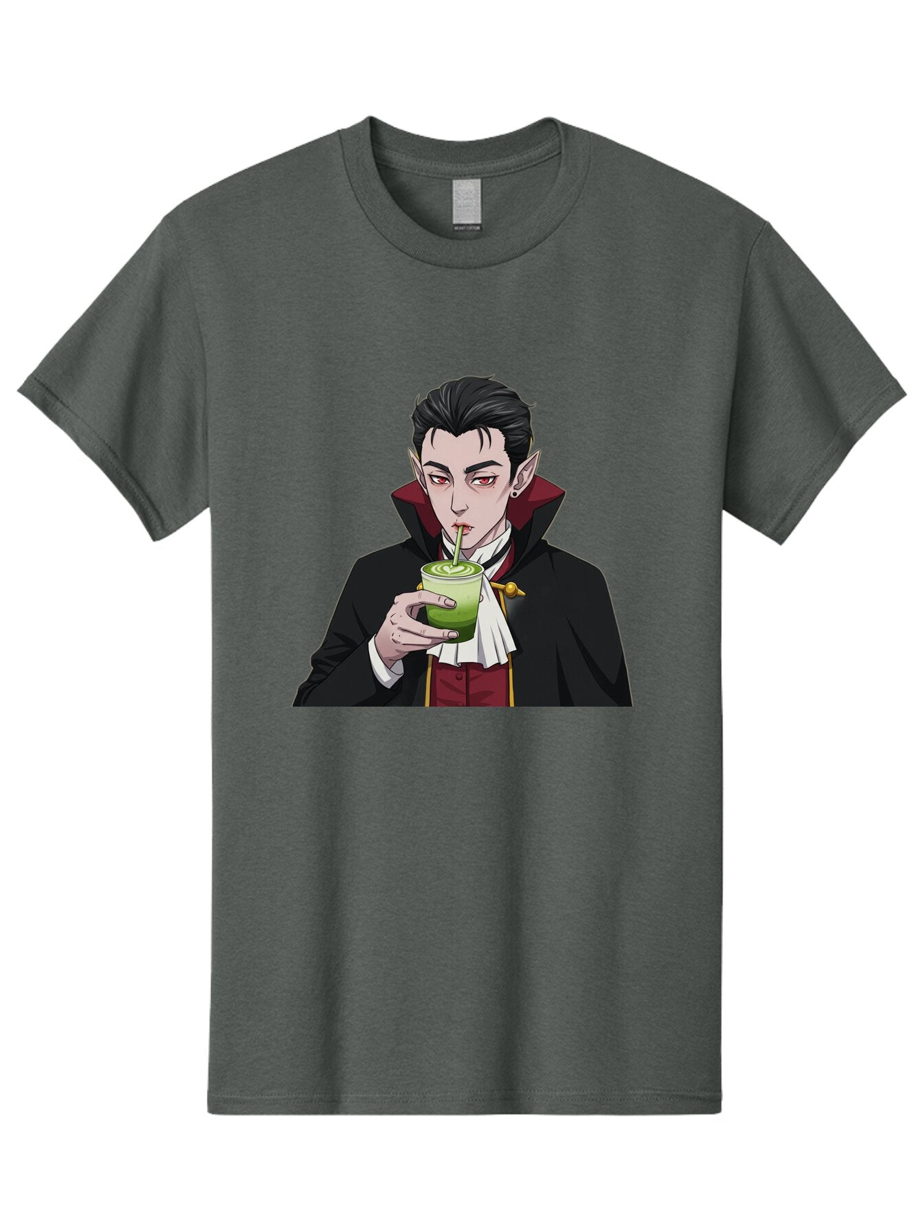 Vampire-Drinking-Matcha-1 Men'S Graphic Tee, 100% Cotton, Comfortable Casual Summer Wear, Machine Washable, Vintage Camera, Old Camera, Antique Camera, Black Camera, Classic Photography, Photography Equipment, Nostalgic Device, Film Camera, Ban895