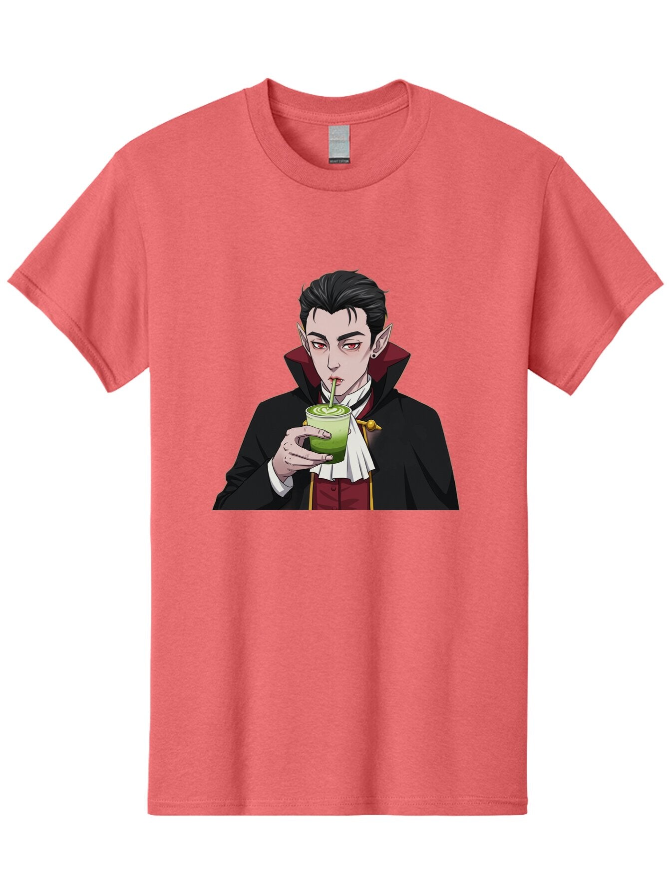 Vampire-Drinking-Matcha-1 Men'S Graphic Tee, 100% Cotton, Comfortable Casual Summer Wear, Machine Washable, Vintage Camera, Old Camera, Antique Camera, Black Camera, Classic Photography, Photography Equipment, Nostalgic Device, Film Camera, Ban895 12