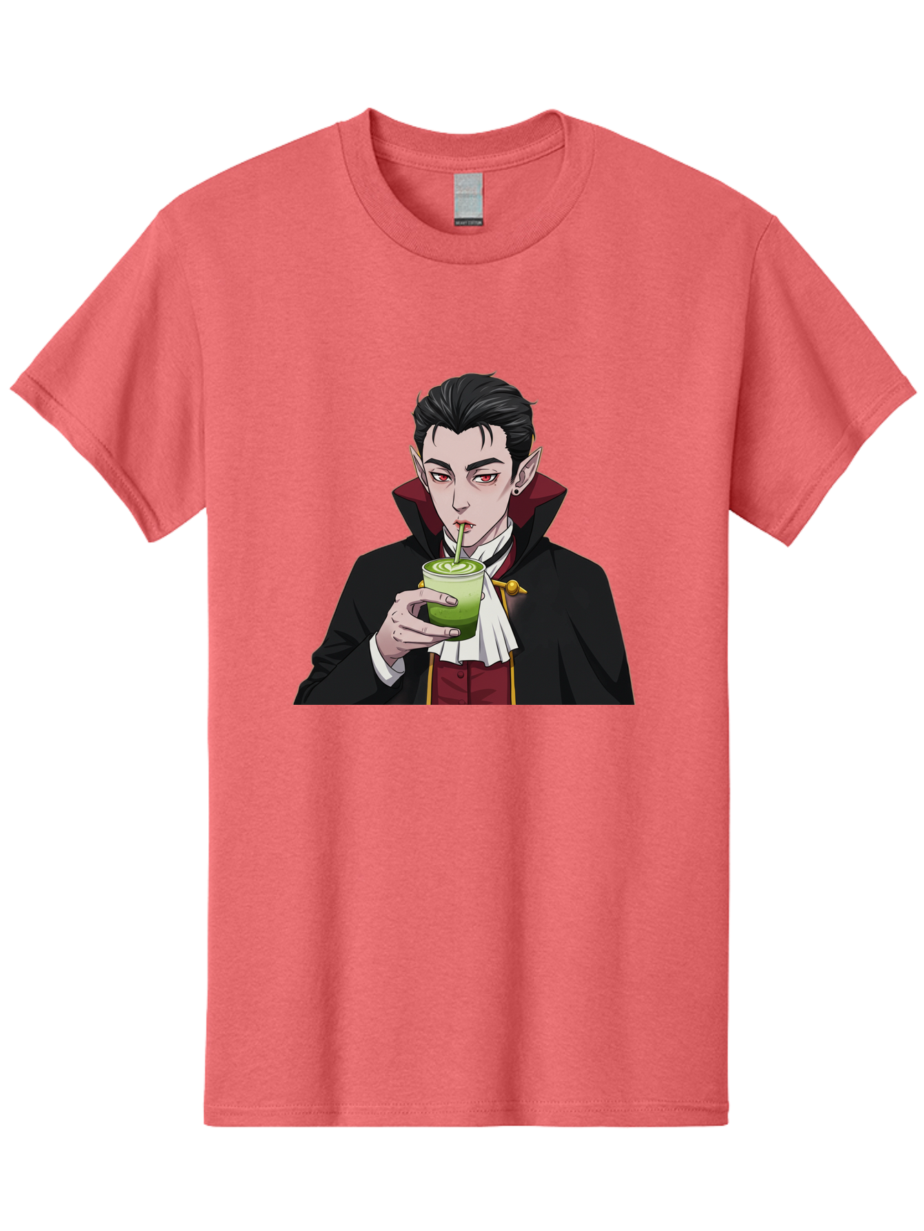 Vampire-Drinking-Matcha-1 Men'S Graphic Tee, 100% Cotton, Comfortable Casual Summer Wear, Machine Washable, Vintage Camera, Old Camera, Antique Camera, Black Camera, Classic Photography, Photography Equipment, Nostalgic Device, Film Camera, Ban895 3