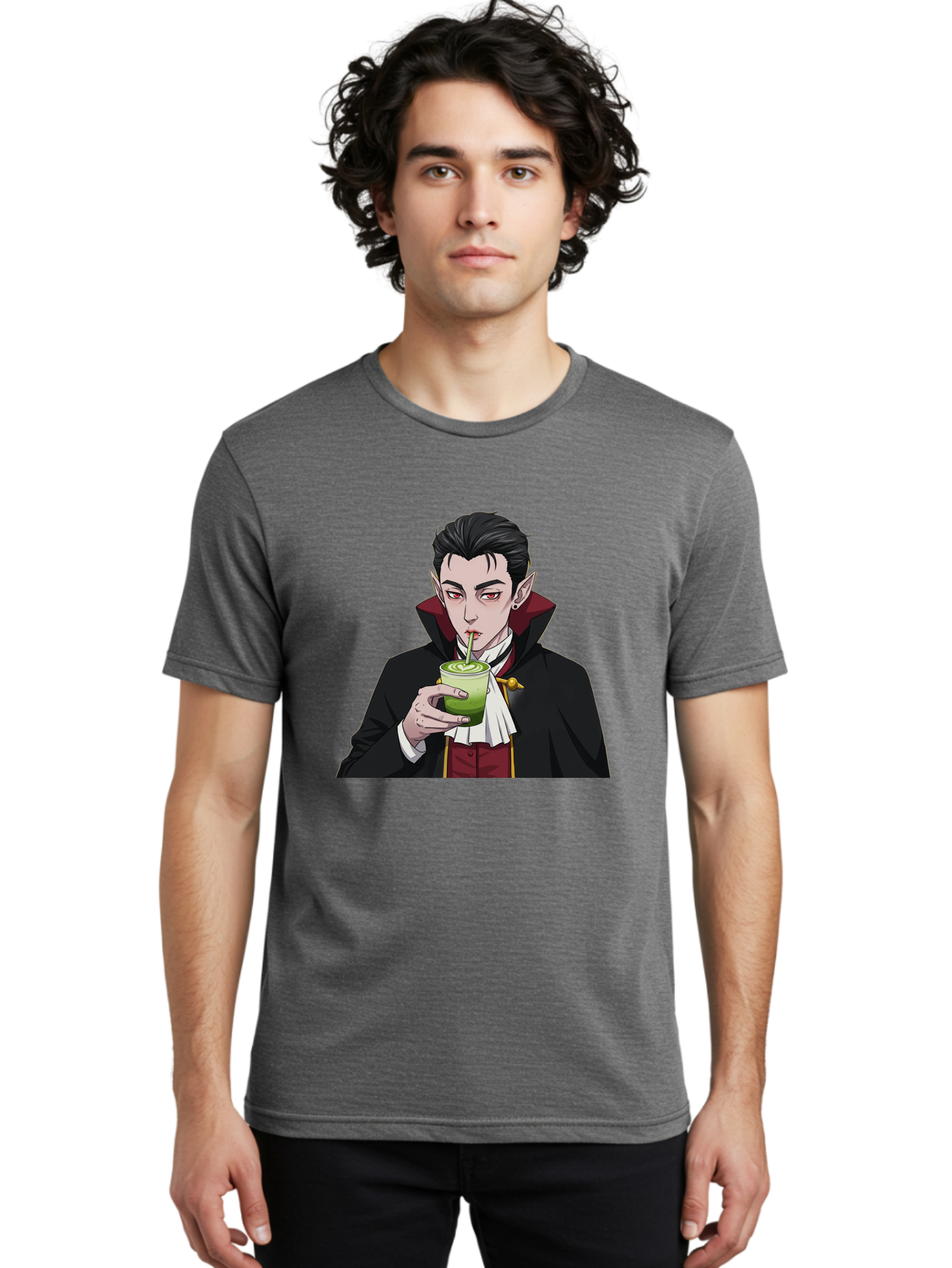 Vampire-Drinking-Matcha-1 Men'S Graphic Tee, 100% Cotton, Comfortable Casual Summer Wear, Machine Washable, Vintage Camera, Old Camera, Antique Camera, Black Camera, Classic Photography, Photography Equipment, Nostalgic Device, Film Camera, Ban895 21