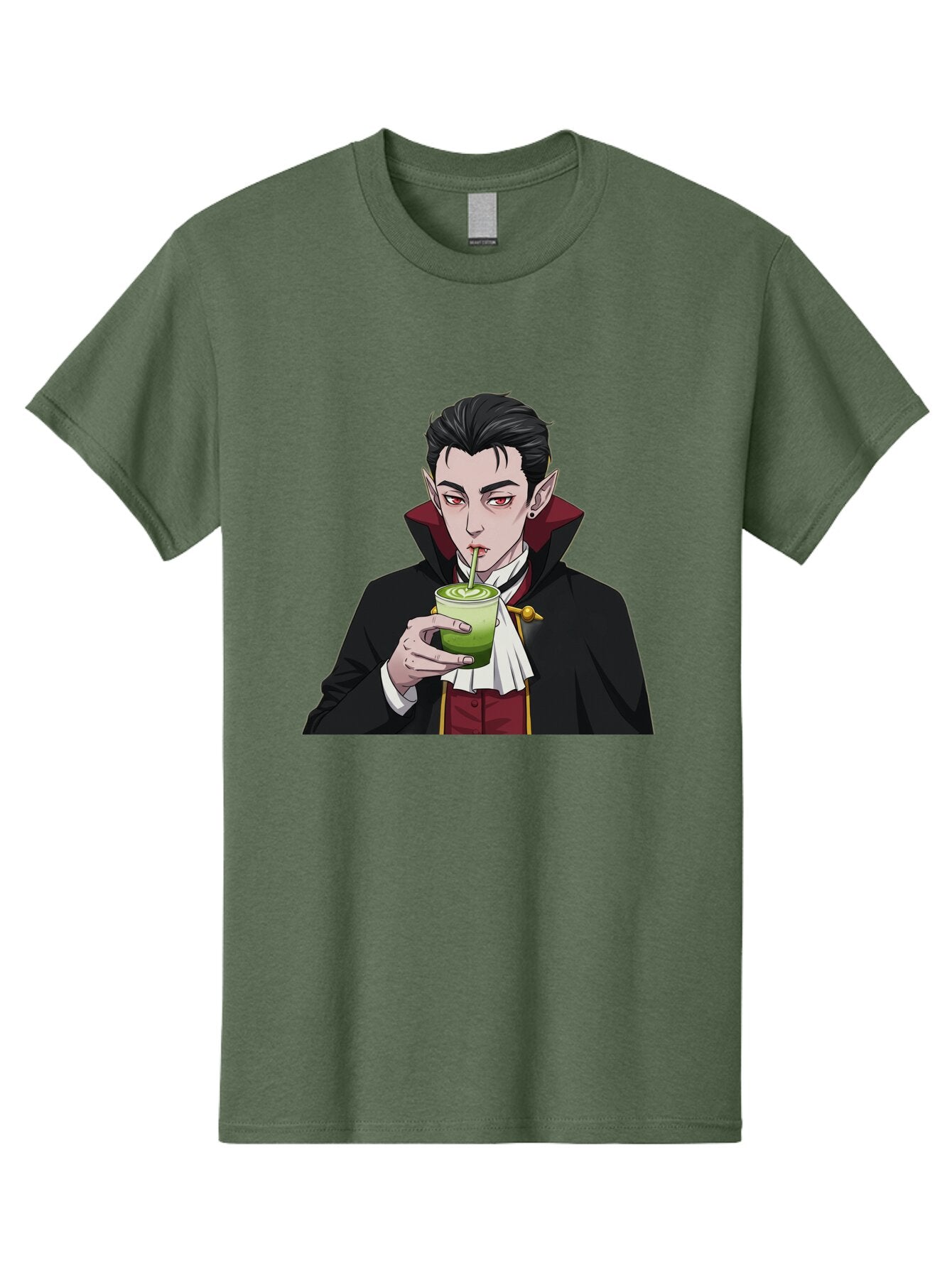 Vampire-Drinking-Matcha-1 Men'S Graphic Tee, 100% Cotton, Comfortable Casual Summer Wear, Machine Washable, Vintage Camera, Old Camera, Antique Camera, Black Camera, Classic Photography, Photography Equipment, Nostalgic Device, Film Camera, Ban895 4
