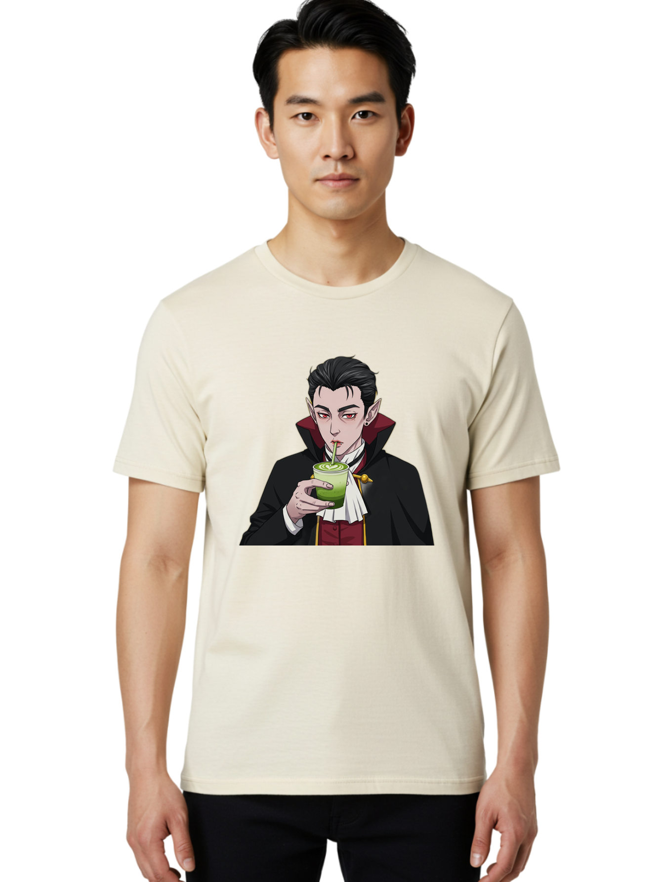 Vampire-Drinking-Matcha-1 Men'S Graphic Tee, 100% Cotton, Comfortable Casual Summer Wear, Machine Washable, Vintage Camera, Old Camera, Antique Camera, Black Camera, Classic Photography, Photography Equipment, Nostalgic Device, Film Camera, Ban895 30