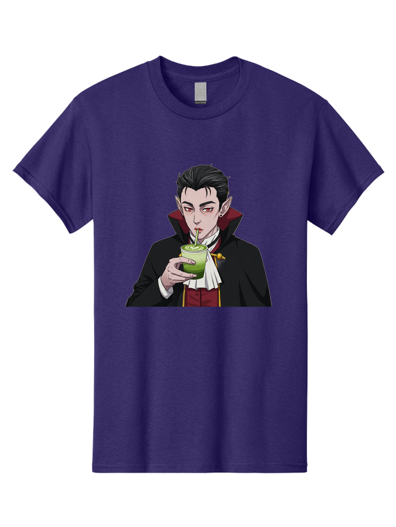 Vampire-Drinking-Matcha-1 Men'S Graphic Tee, 100% Cotton, Comfortable Casual Summer Wear, Machine Washable, Vintage Camera, Old Camera, Antique Camera, Black Camera, Classic Photography, Photography Equipment, Nostalgic Device, Film Camera, Ban895