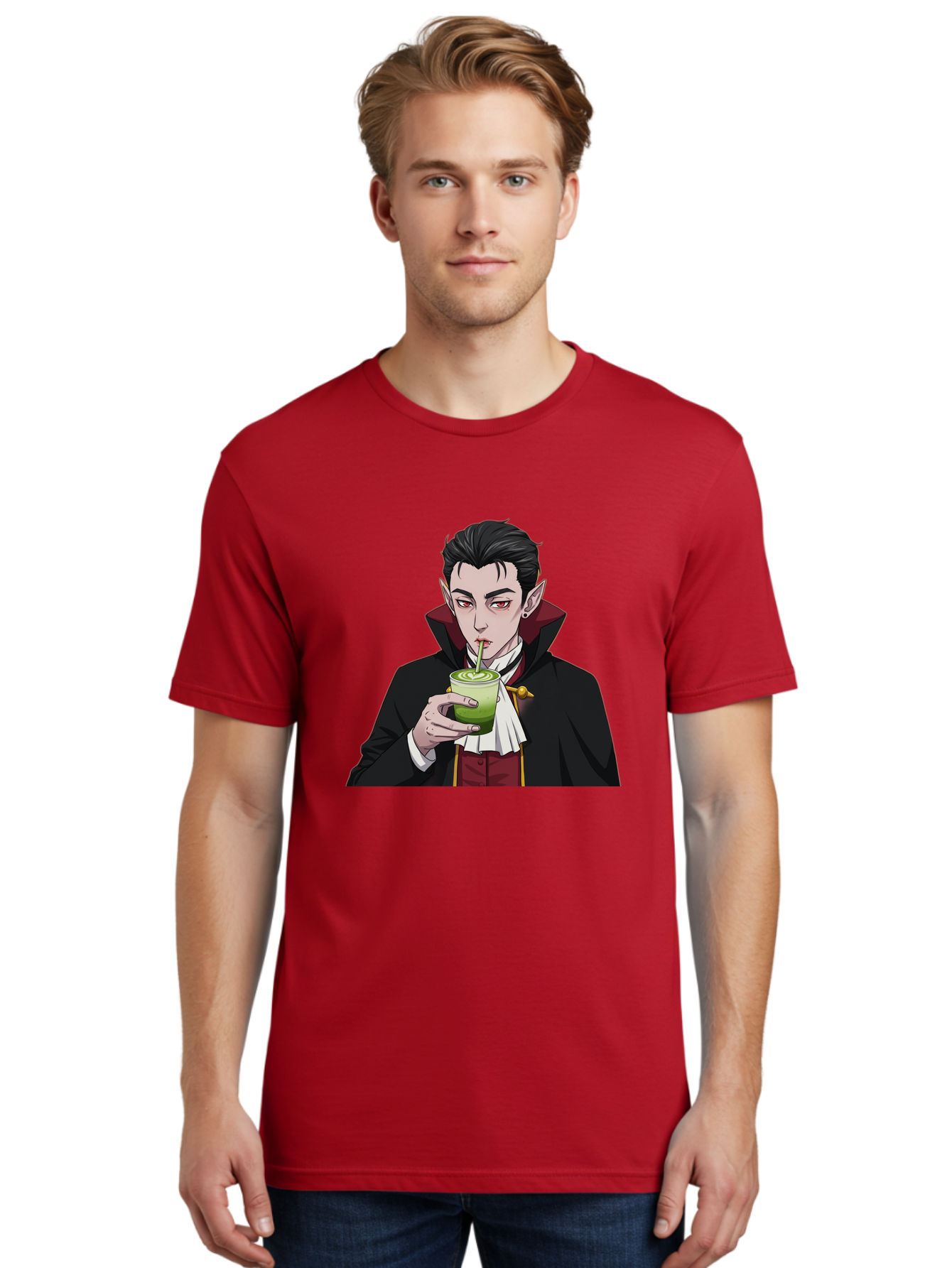 Vampire-Drinking-Matcha-1 Men'S Graphic Tee, 100% Cotton, Comfortable Casual Summer Wear, Machine Washable, Vintage Camera, Old Camera, Antique Camera, Black Camera, Classic Photography, Photography Equipment, Nostalgic Device, Film Camera, Ban895 22