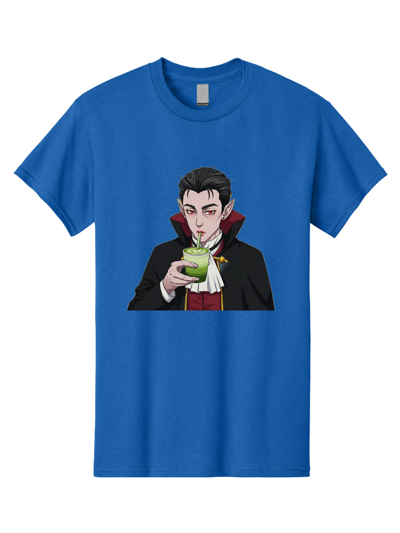 Vampire-Drinking-Matcha-1 Men'S Graphic Tee, 100% Cotton, Comfortable Casual Summer Wear, Machine Washable, Vintage Camera, Old Camera, Antique Camera, Black Camera, Classic Photography, Photography Equipment, Nostalgic Device, Film Camera, Ban895