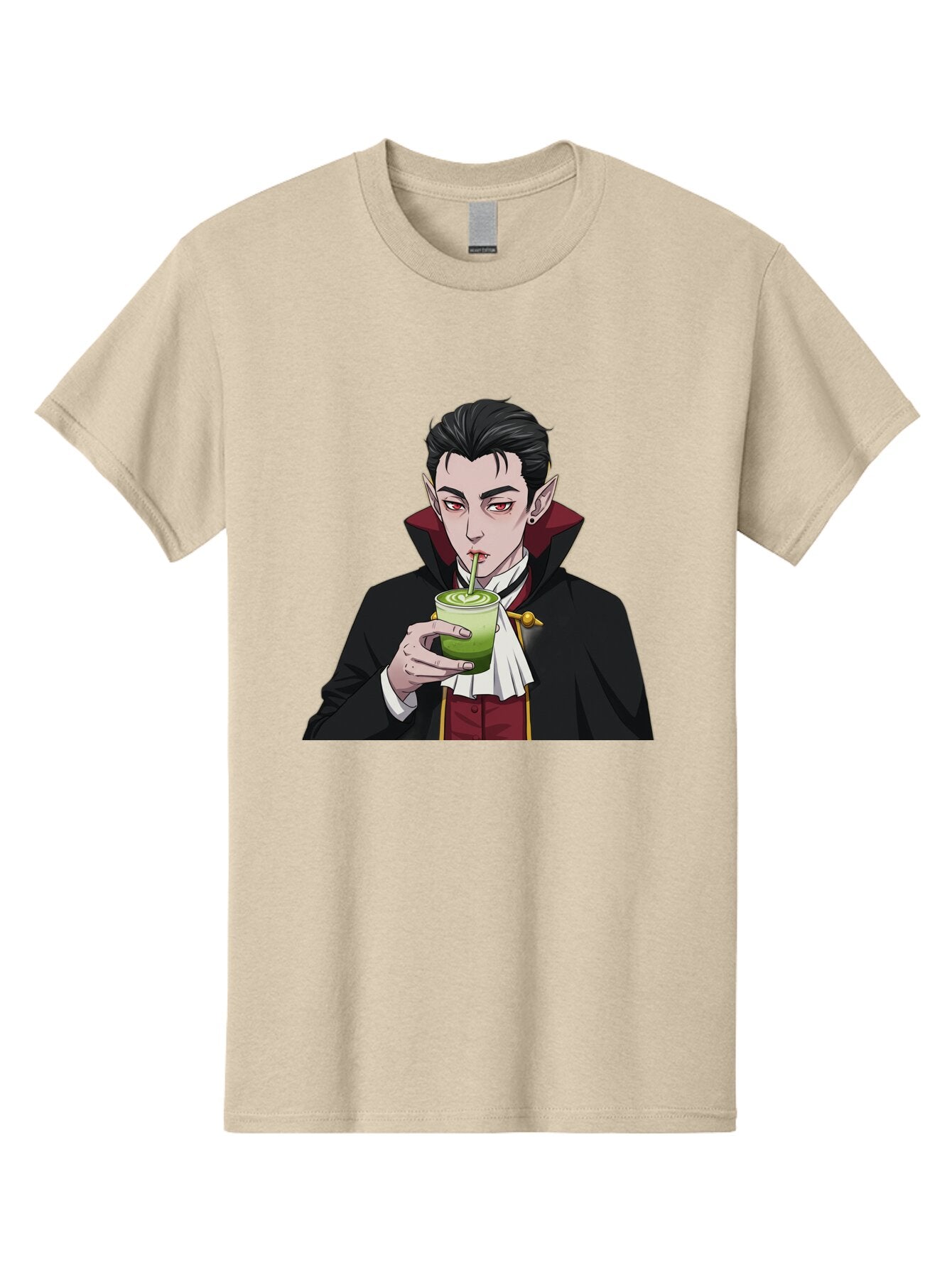 Vampire-Drinking-Matcha-1 Men'S Graphic Tee, 100% Cotton, Comfortable Casual Summer Wear, Machine Washable, Vintage Camera, Old Camera, Antique Camera, Black Camera, Classic Photography, Photography Equipment, Nostalgic Device, Film Camera, Ban895 10