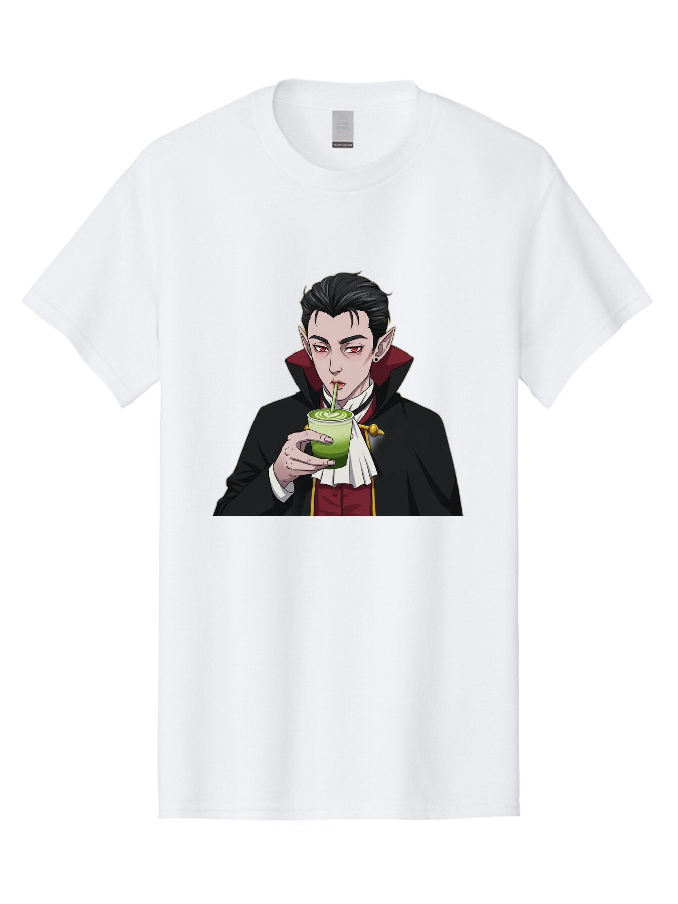 Vampire-Drinking-Matcha-1 Men'S Graphic Tee, 100% Cotton, Comfortable Casual Summer Wear, Machine Washable, Vintage Camera, Old Camera, Antique Camera, Black Camera, Classic Photography, Photography Equipment, Nostalgic Device, Film Camera, Ban895 7