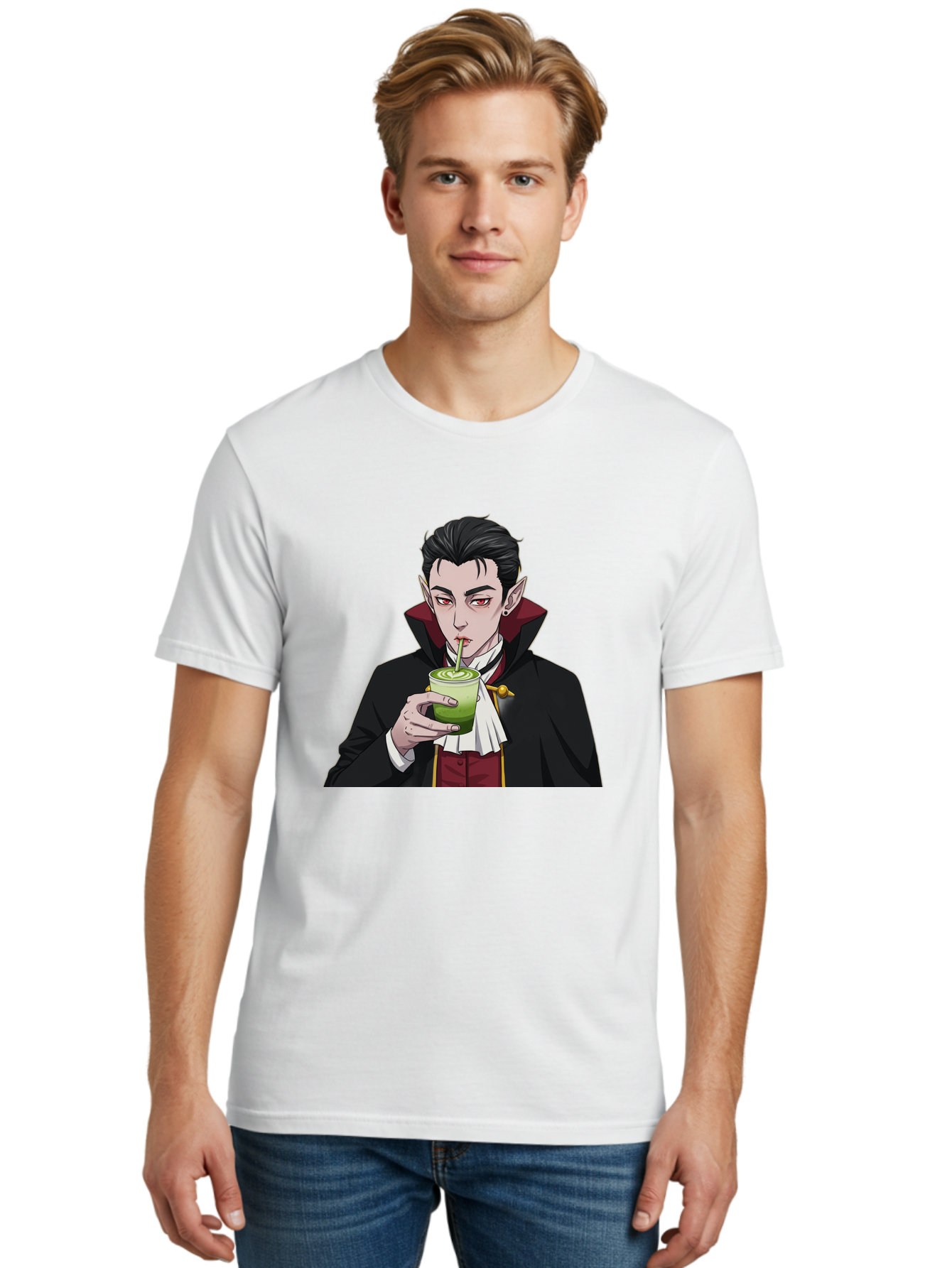 Vampire-Drinking-Matcha-1 Men'S Graphic Tee, 100% Cotton, Comfortable Casual Summer Wear, Machine Washable, Vintage Camera, Old Camera, Antique Camera, Black Camera, Classic Photography, Photography Equipment, Nostalgic Device, Film Camera, Ban895 28