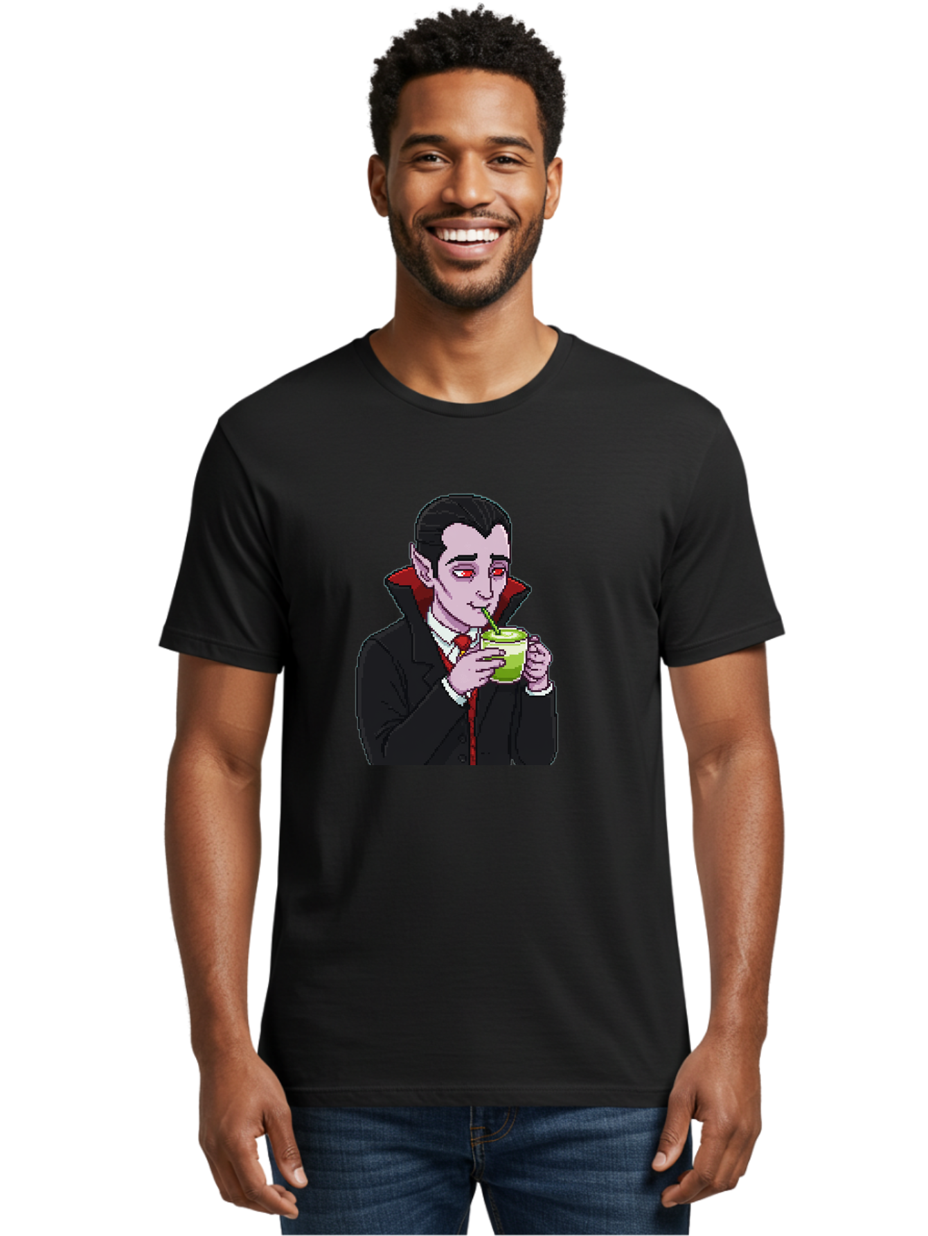 Vampire-Drinking-Matcha-2 Men'S Graphic Tee, 100% Cotton, Comfortable Casual Summer Wear, Machine Washable, Vintage Camera, Old Camera, Antique Camera, Black Camera, Classic Photography, Photography Equipment, Nostalgic Device, Film Camera, Ban896 19