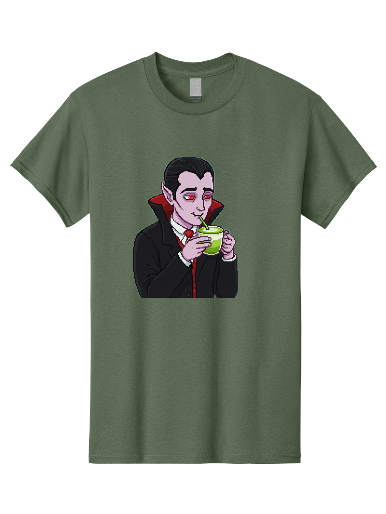 Vampire-Drinking-Matcha-2 Men'S Graphic Tee, 100% Cotton, Comfortable Casual Summer Wear, Machine Washable, Vintage Camera, Old Camera, Antique Camera, Black Camera, Classic Photography, Photography Equipment, Nostalgic Device, Film Camera, Ban896