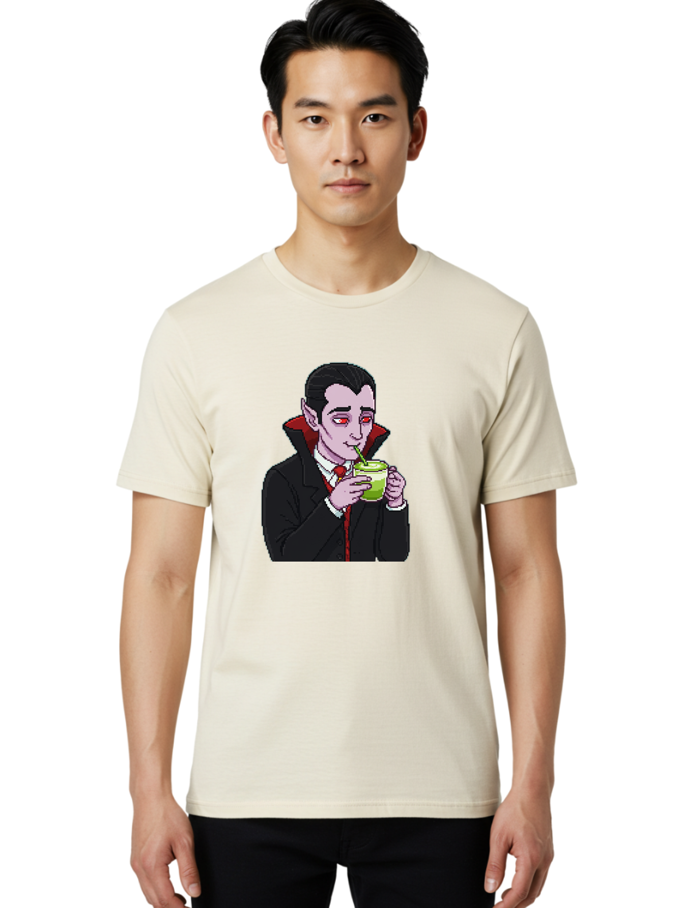 Vampire-Drinking-Matcha-2 Men'S Graphic Tee, 100% Cotton, Comfortable Casual Summer Wear, Machine Washable, Vintage Camera, Old Camera, Antique Camera, Black Camera, Classic Photography, Photography Equipment, Nostalgic Device, Film Camera, Ban896 17