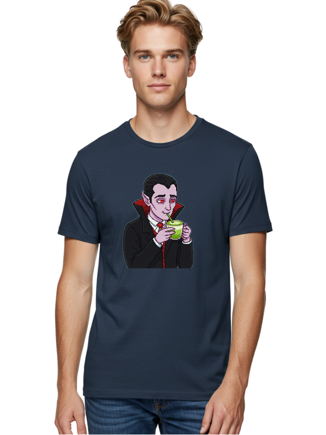 Vampire-Drinking-Matcha-2 Men'S Graphic Tee, 100% Cotton, Comfortable Casual Summer Wear, Machine Washable, Vintage Camera, Old Camera, Antique Camera, Black Camera, Classic Photography, Photography Equipment, Nostalgic Device, Film Camera, Ban896 28