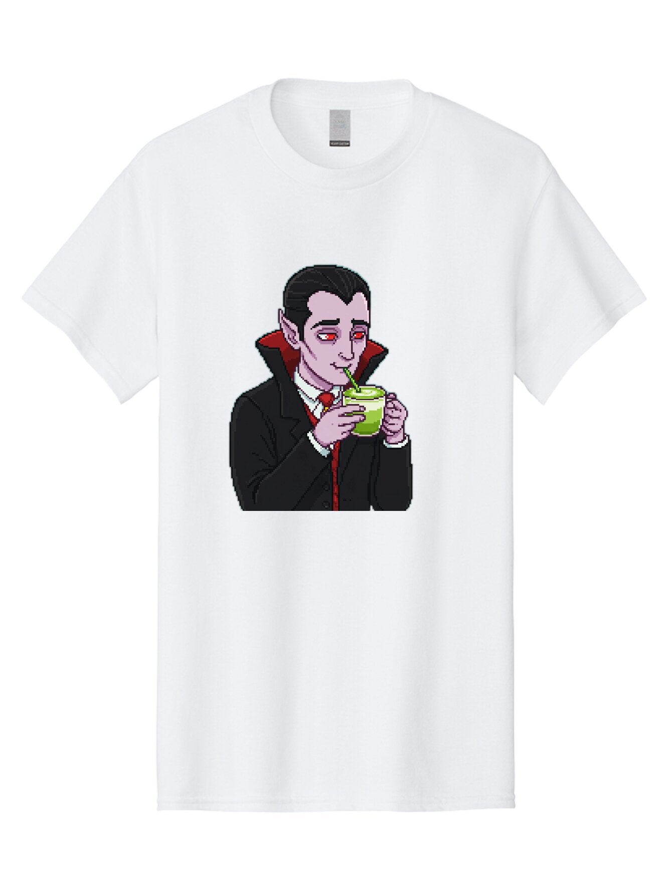 Vampire-Drinking-Matcha-2 Men'S Graphic Tee, 100% Cotton, Comfortable Casual Summer Wear, Machine Washable, Vintage Camera, Old Camera, Antique Camera, Black Camera, Classic Photography, Photography Equipment, Nostalgic Device, Film Camera, Ban896 3