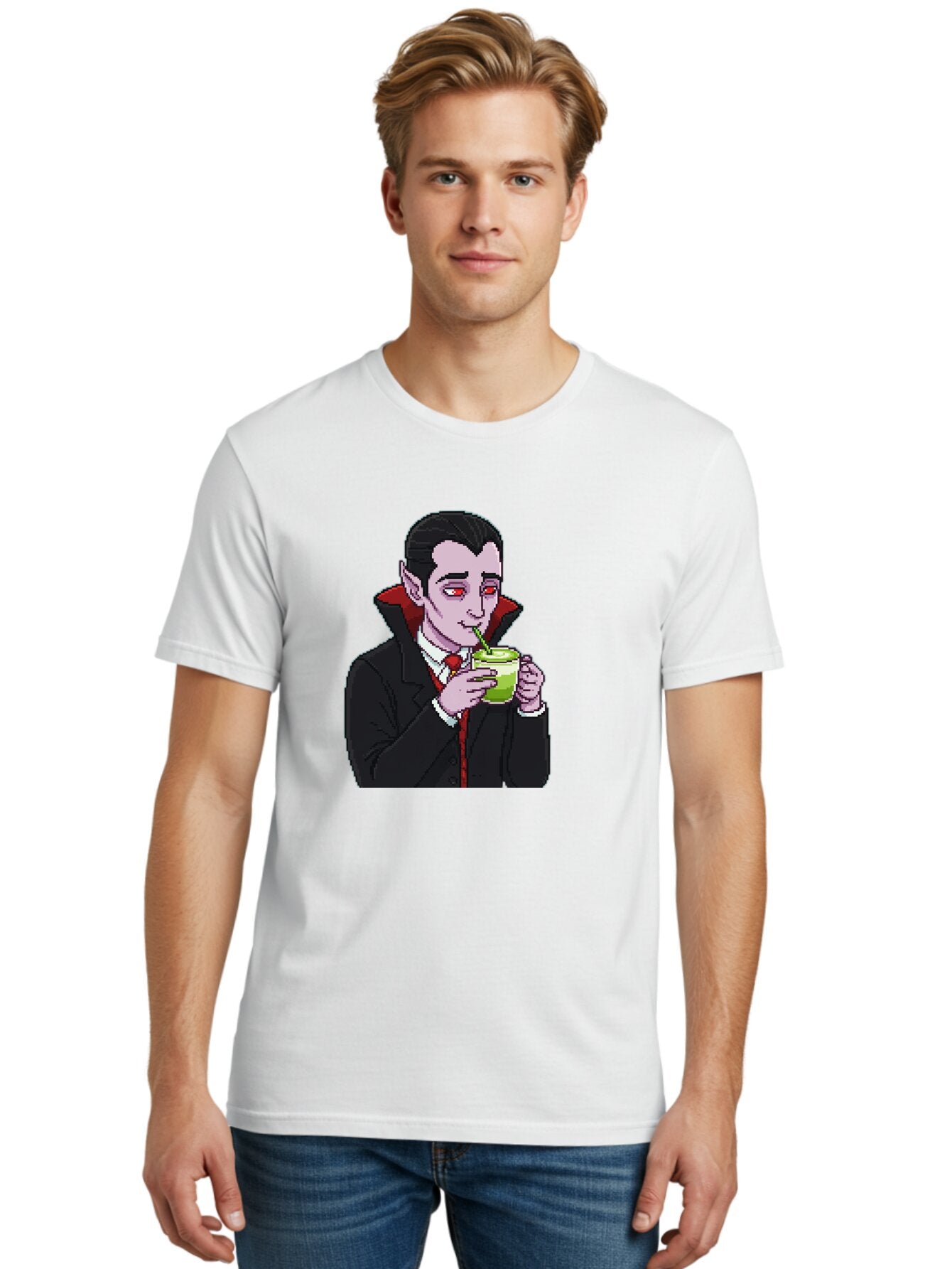 Vampire-Drinking-Matcha-2 Men'S Graphic Tee, 100% Cotton, Comfortable Casual Summer Wear, Machine Washable, Vintage Camera, Old Camera, Antique Camera, Black Camera, Classic Photography, Photography Equipment, Nostalgic Device, Film Camera, Ban896 22