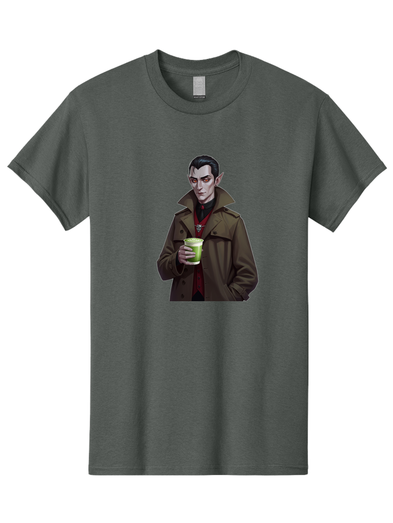 Vampire-Drinking-Matcha-4 Men'S Graphic Tee, 100% Cotton, Comfortable Casual Summer Wear, Machine Washable, Vintage Camera, Old Camera, Antique Camera, Black Camera, Classic Photography, Photography Equipment, Nostalgic Device, Film Camera, Ban898 11