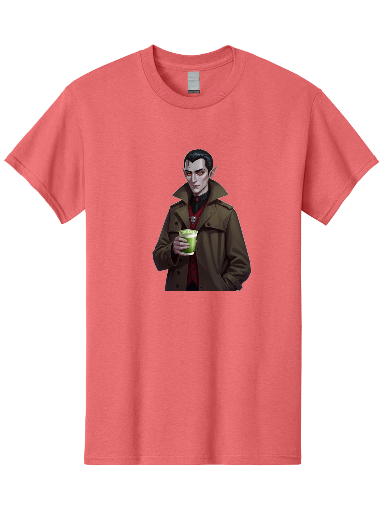 Vampire-Drinking-Matcha-4 Men'S Graphic Tee, 100% Cotton, Comfortable Casual Summer Wear, Machine Washable, Vintage Camera, Old Camera, Antique Camera, Black Camera, Classic Photography, Photography Equipment, Nostalgic Device, Film Camera, Ban898 14