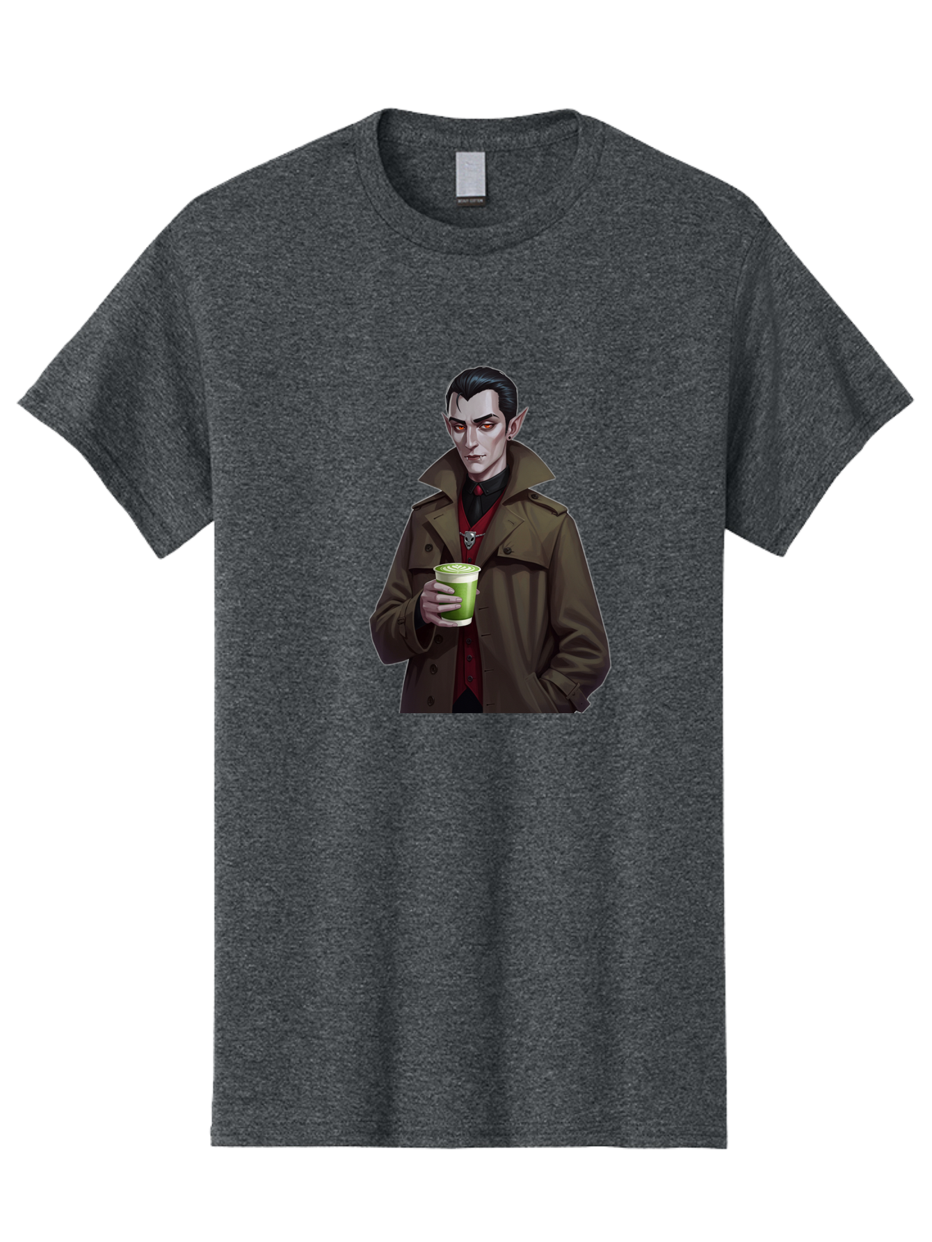 Vampire-Drinking-Matcha-4 Men'S Graphic Tee, 100% Cotton, Comfortable Casual Summer Wear, Machine Washable, Vintage Camera, Old Camera, Antique Camera, Black Camera, Classic Photography, Photography Equipment, Nostalgic Device, Film Camera, Ban898 6