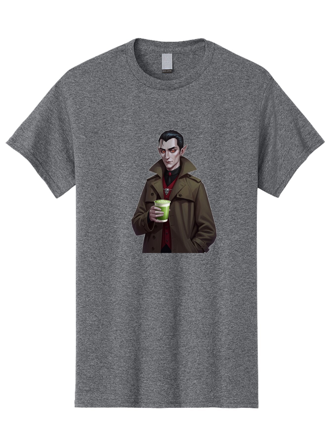 Vampire-Drinking-Matcha-4 Men'S Graphic Tee, 100% Cotton, Comfortable Casual Summer Wear, Machine Washable, Vintage Camera, Old Camera, Antique Camera, Black Camera, Classic Photography, Photography Equipment, Nostalgic Device, Film Camera, Ban898 9