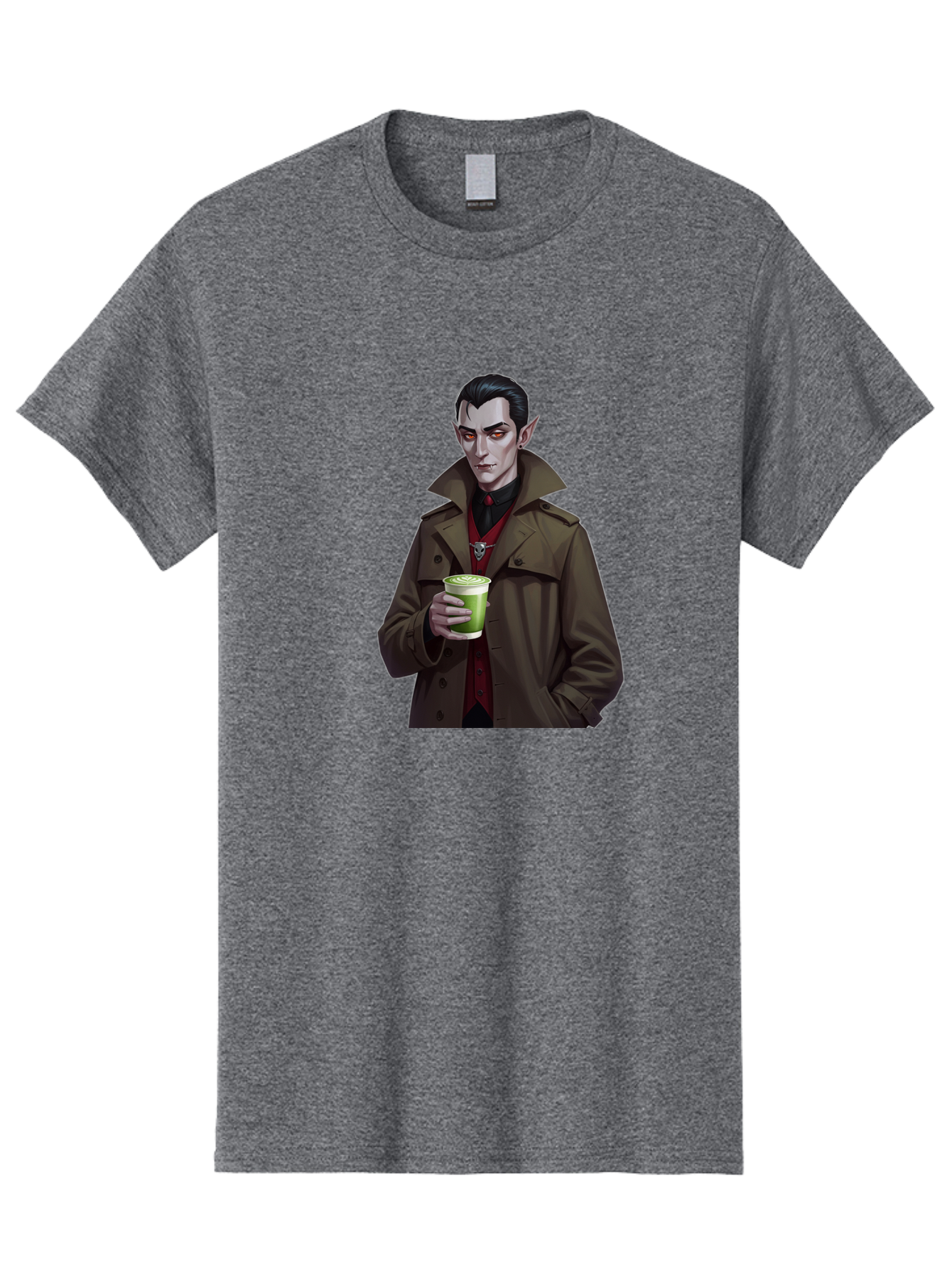 Vampire-Drinking-Matcha-4 Men'S Graphic Tee, 100% Cotton, Comfortable Casual Summer Wear, Machine Washable, Vintage Camera, Old Camera, Antique Camera, Black Camera, Classic Photography, Photography Equipment, Nostalgic Device, Film Camera, Ban898 5