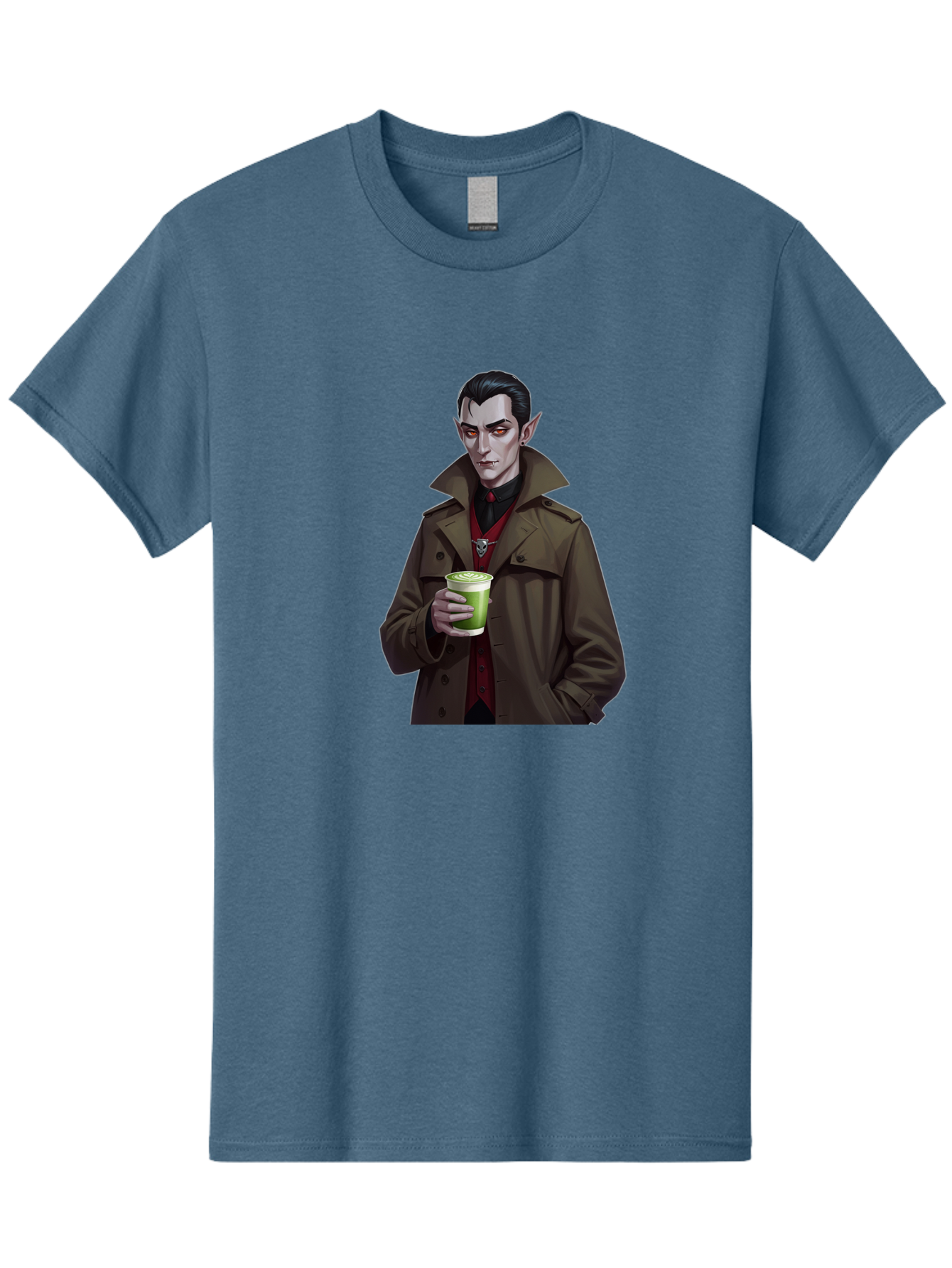 Vampire-Drinking-Matcha-4 Men'S Graphic Tee, 100% Cotton, Comfortable Casual Summer Wear, Machine Washable, Vintage Camera, Old Camera, Antique Camera, Black Camera, Classic Photography, Photography Equipment, Nostalgic Device, Film Camera, Ban898 4