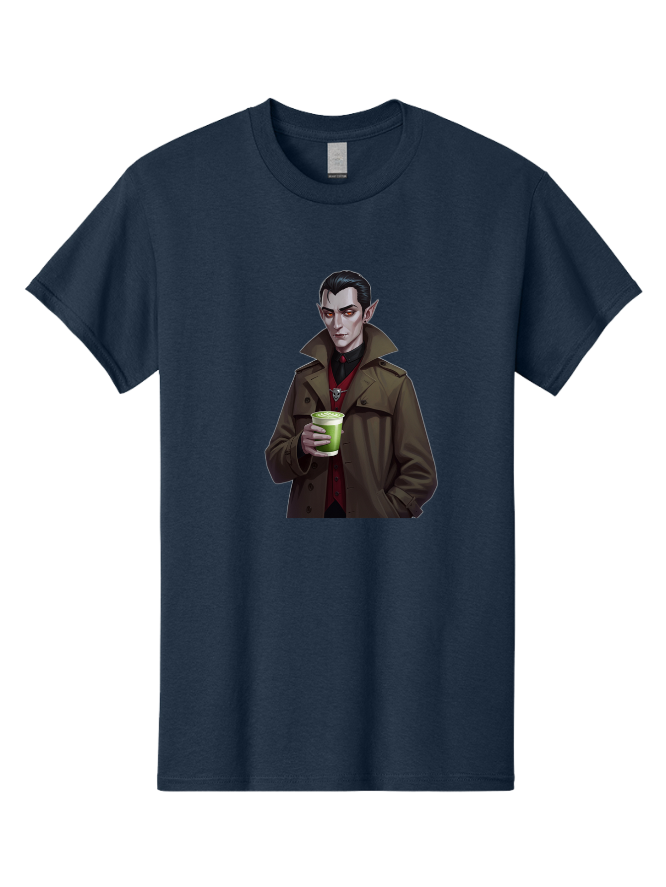 Vampire-Drinking-Matcha-4 Men'S Graphic Tee, 100% Cotton, Comfortable Casual Summer Wear, Machine Washable, Vintage Camera, Old Camera, Antique Camera, Black Camera, Classic Photography, Photography Equipment, Nostalgic Device, Film Camera, Ban898 15