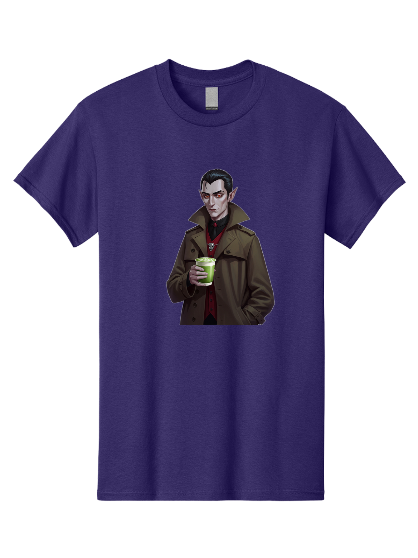 Vampire-Drinking-Matcha-4 Men'S Graphic Tee, 100% Cotton, Comfortable Casual Summer Wear, Machine Washable, Vintage Camera, Old Camera, Antique Camera, Black Camera, Classic Photography, Photography Equipment, Nostalgic Device, Film Camera, Ban898 9