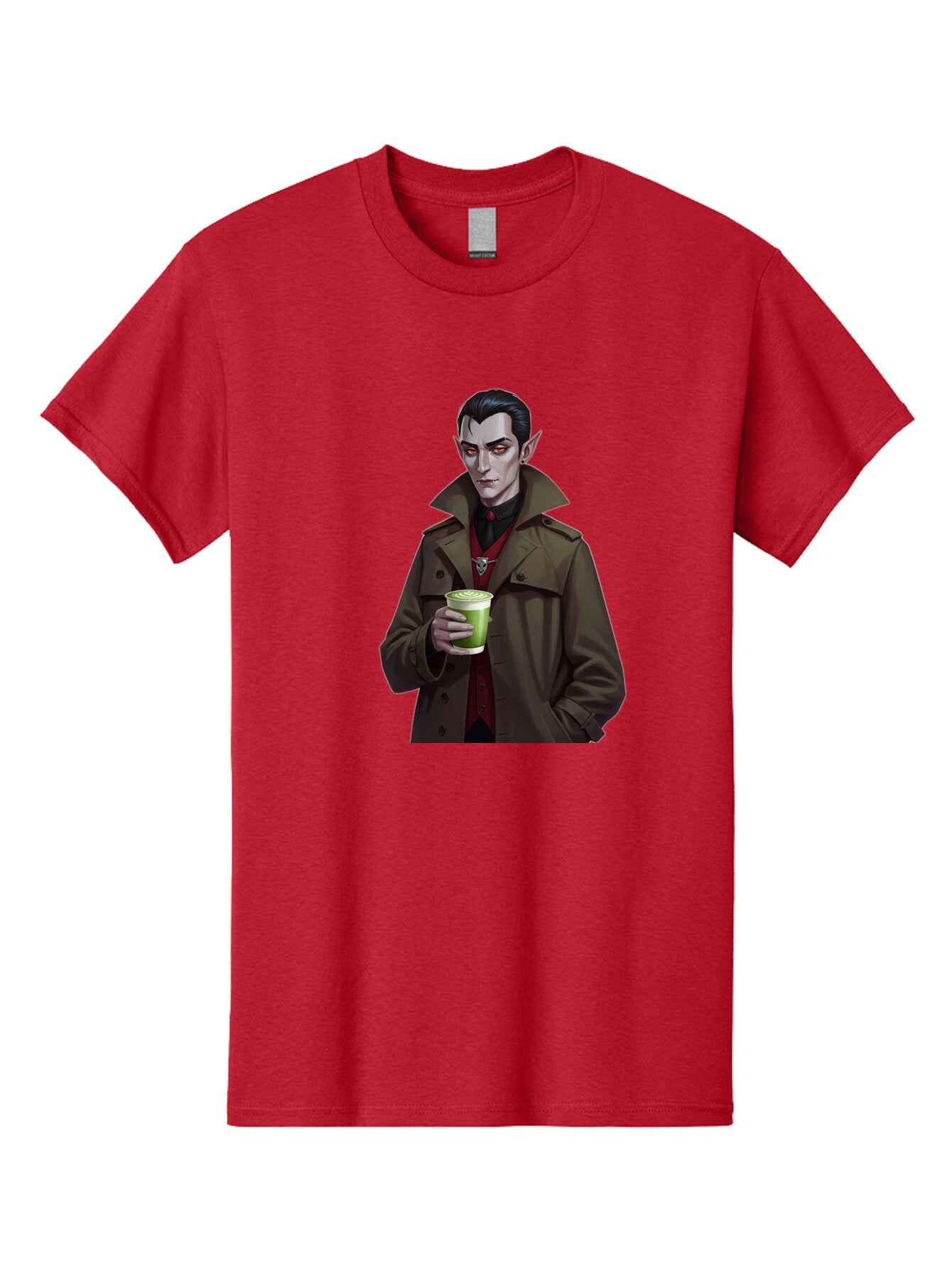 Vampire-Drinking-Matcha-4 Men'S Graphic Tee, 100% Cotton, Comfortable Casual Summer Wear, Machine Washable, Vintage Camera, Old Camera, Antique Camera, Black Camera, Classic Photography, Photography Equipment, Nostalgic Device, Film Camera, Ban898 7