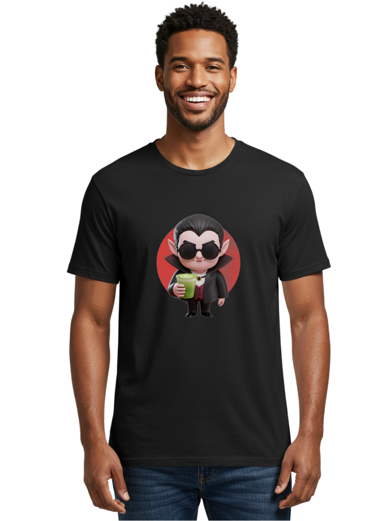 Vampire-Drinking-Matcha Men'S Graphic Tee, 100% Cotton, Comfortable Casual Summer Wear, Machine Washable, Vintage Camera, Old Camera, Antique Camera, Black Camera, Classic Photography, Photography Equipment, Nostalgic Device, Film Camera, Ban900 18