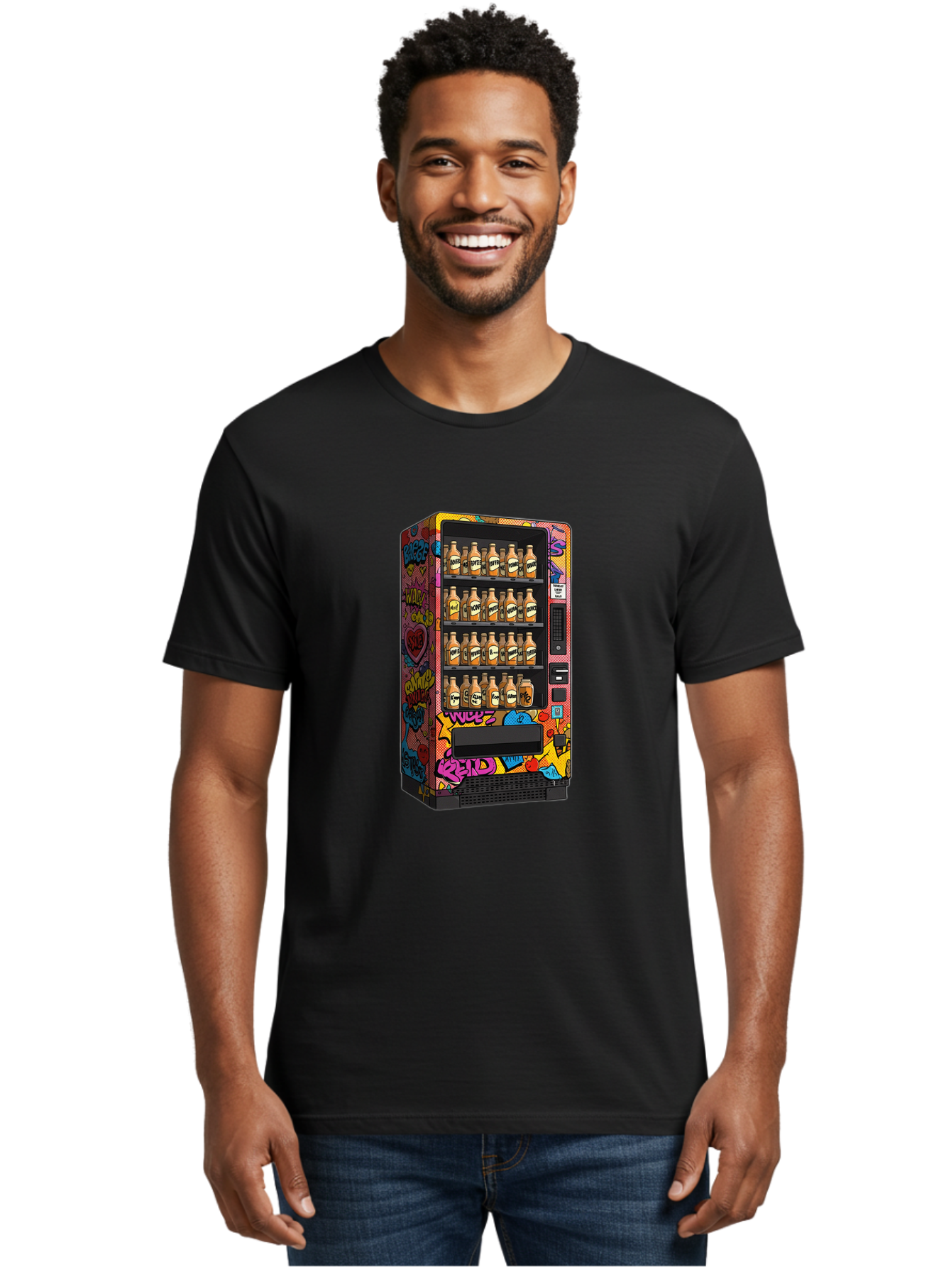 Vending-Machine-Graffiti Men'S Graphic Tee, 100% Cotton, Comfortable Casual Summer Wear, Machine Washable, Vintage Camera, Old Camera, Antique Camera, Black Camera, Classic Photography, Photography Equipment, Nostalgic Device, Film Camera, Ban909 29