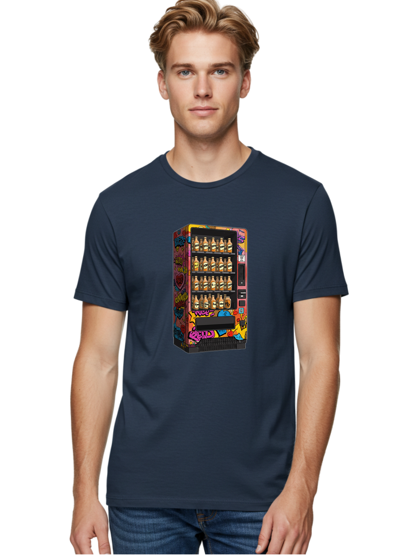 Vending-Machine-Graffiti Men'S Graphic Tee, 100% Cotton, Comfortable Casual Summer Wear, Machine Washable, Vintage Camera, Old Camera, Antique Camera, Black Camera, Classic Photography, Photography Equipment, Nostalgic Device, Film Camera, Ban909 26