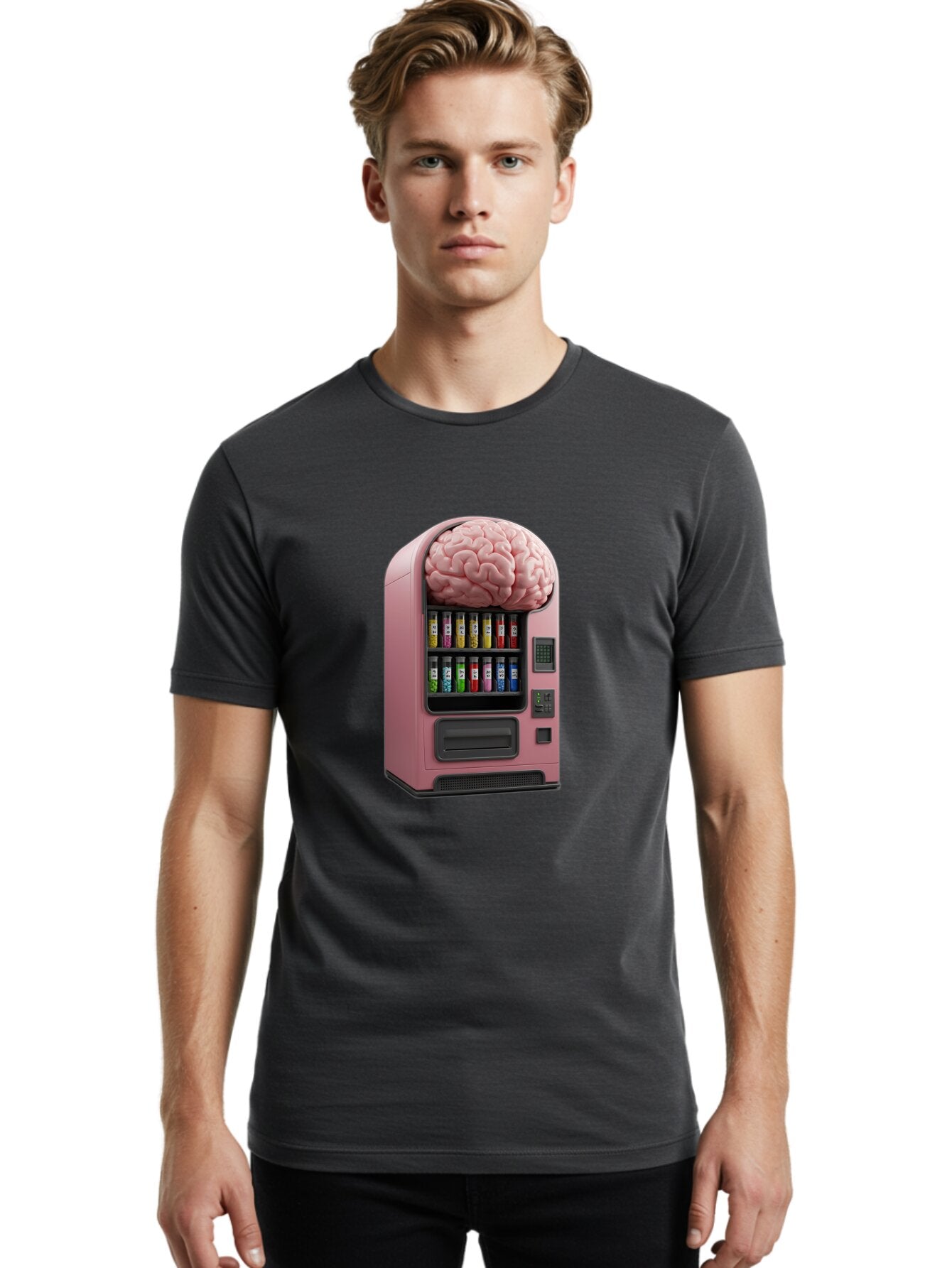 Vending-Machine-With-Brain Men'S Graphic Tee, 100% Cotton, Comfortable Casual Summer Wear, Machine Washable, Vintage Camera, Old Camera, Antique Camera, Black Camera, Classic Photography, Photography Equipment, Nostalgic Device, Film Camera, Ban910 17