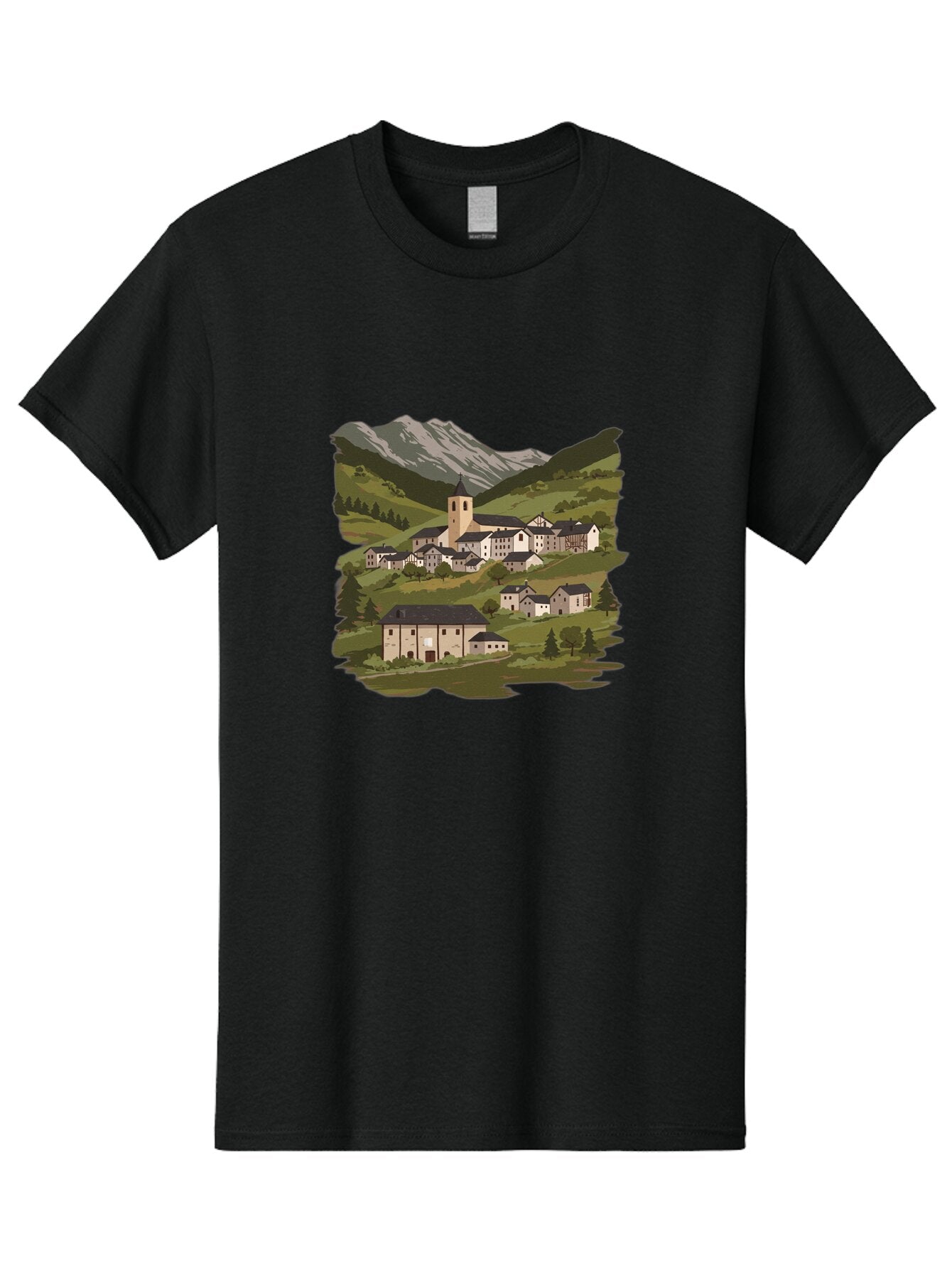 Village-Scene Men'S Graphic Tee, 100% Cotton, Comfortable Casual Summer Wear, Machine Washable, Vintage Camera, Old Camera, Antique Camera, Black Camera, Classic Photography, Photography Equipment, Nostalgic Device, Film Camera, Camera Art Ban913 7