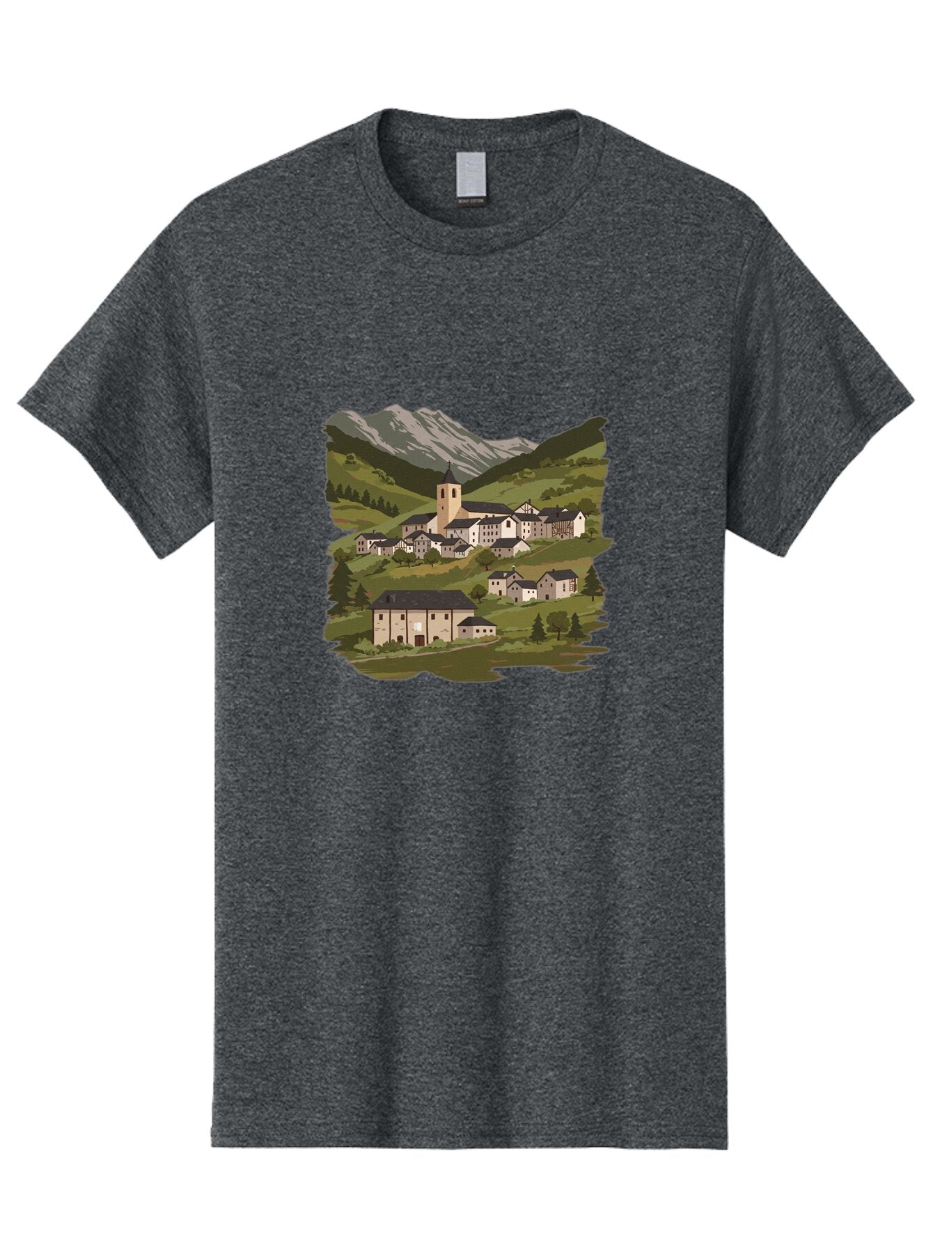 Village-Scene Men'S Graphic Tee, 100% Cotton, Comfortable Casual Summer Wear, Machine Washable, Vintage Camera, Old Camera, Antique Camera, Black Camera, Classic Photography, Photography Equipment, Nostalgic Device, Film Camera, Camera Art Ban913 3
