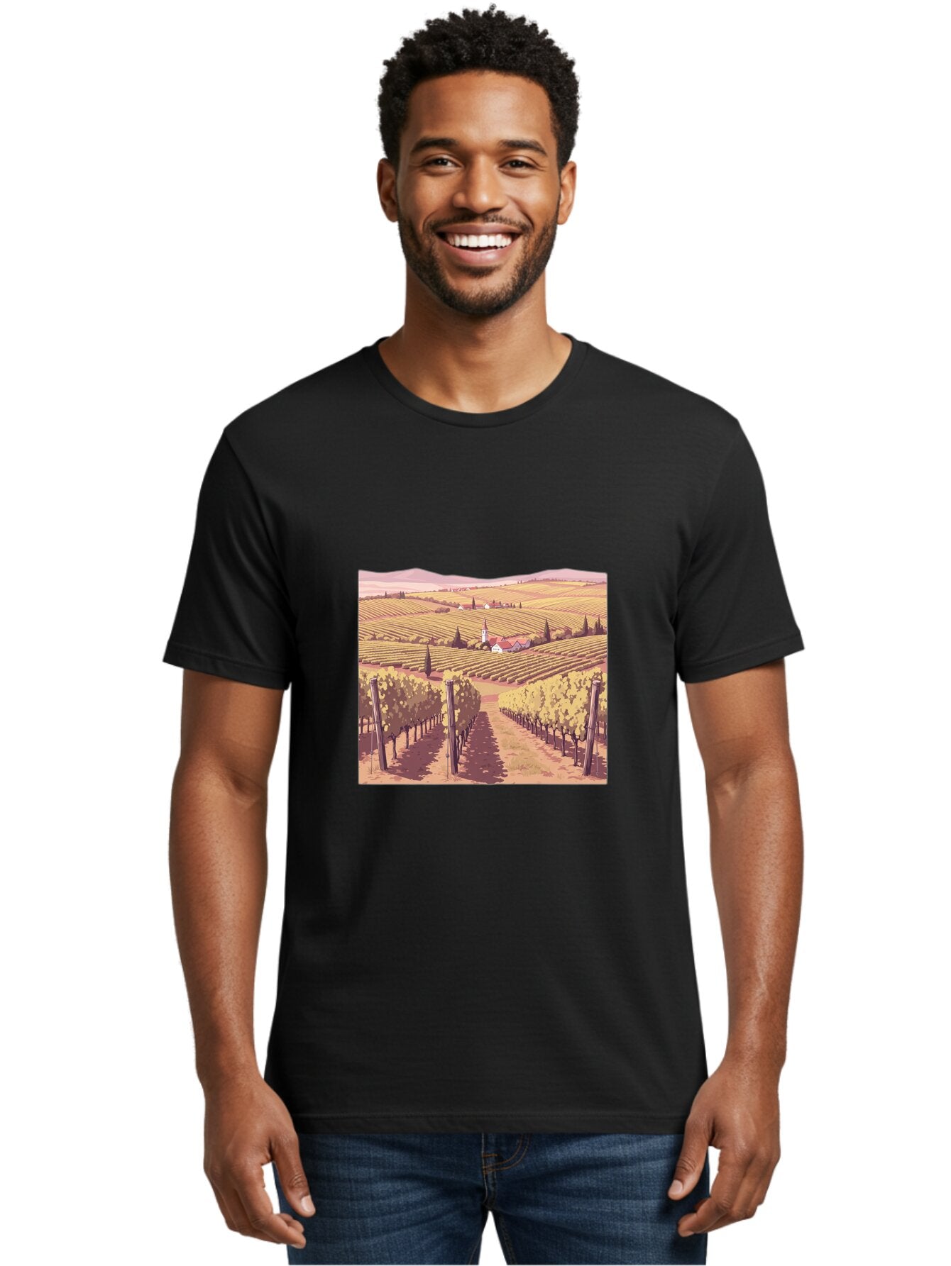 Vineyard-Landscape Men'S Graphic Tee, 100% Cotton, Comfortable Casual Summer Wear, Machine Washable, Vintage Camera, Old Camera, Antique Camera, Black Camera, Classic Photography, Photography Equipment, Nostalgic Device, Film Camera, Ban914 17