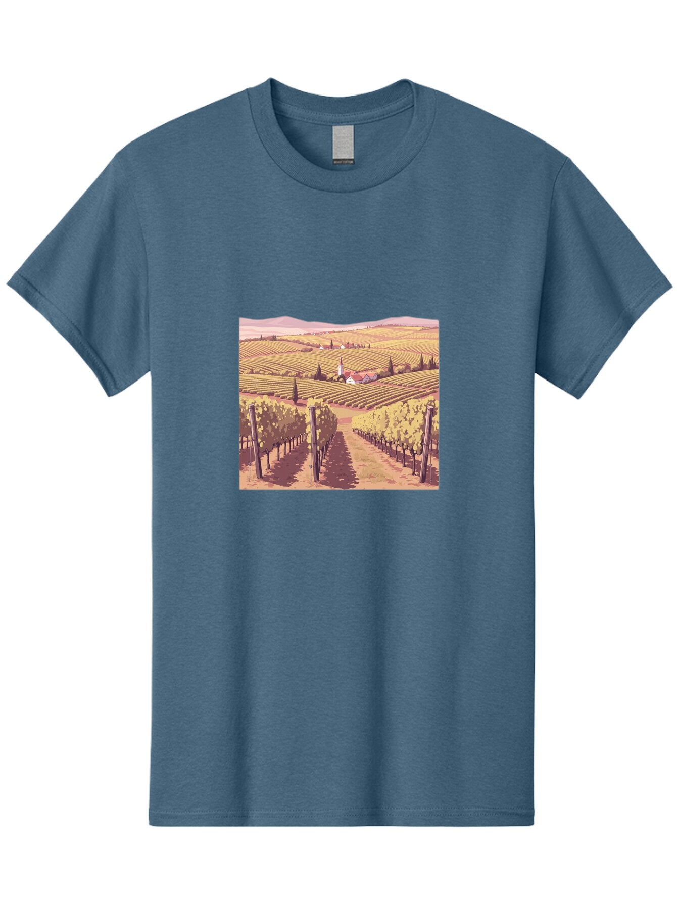 Vineyard-Landscape Men'S Graphic Tee, 100% Cotton, Comfortable Casual Summer Wear, Machine Washable, Vintage Camera, Old Camera, Antique Camera, Black Camera, Classic Photography, Photography Equipment, Nostalgic Device, Film Camera, Ban914