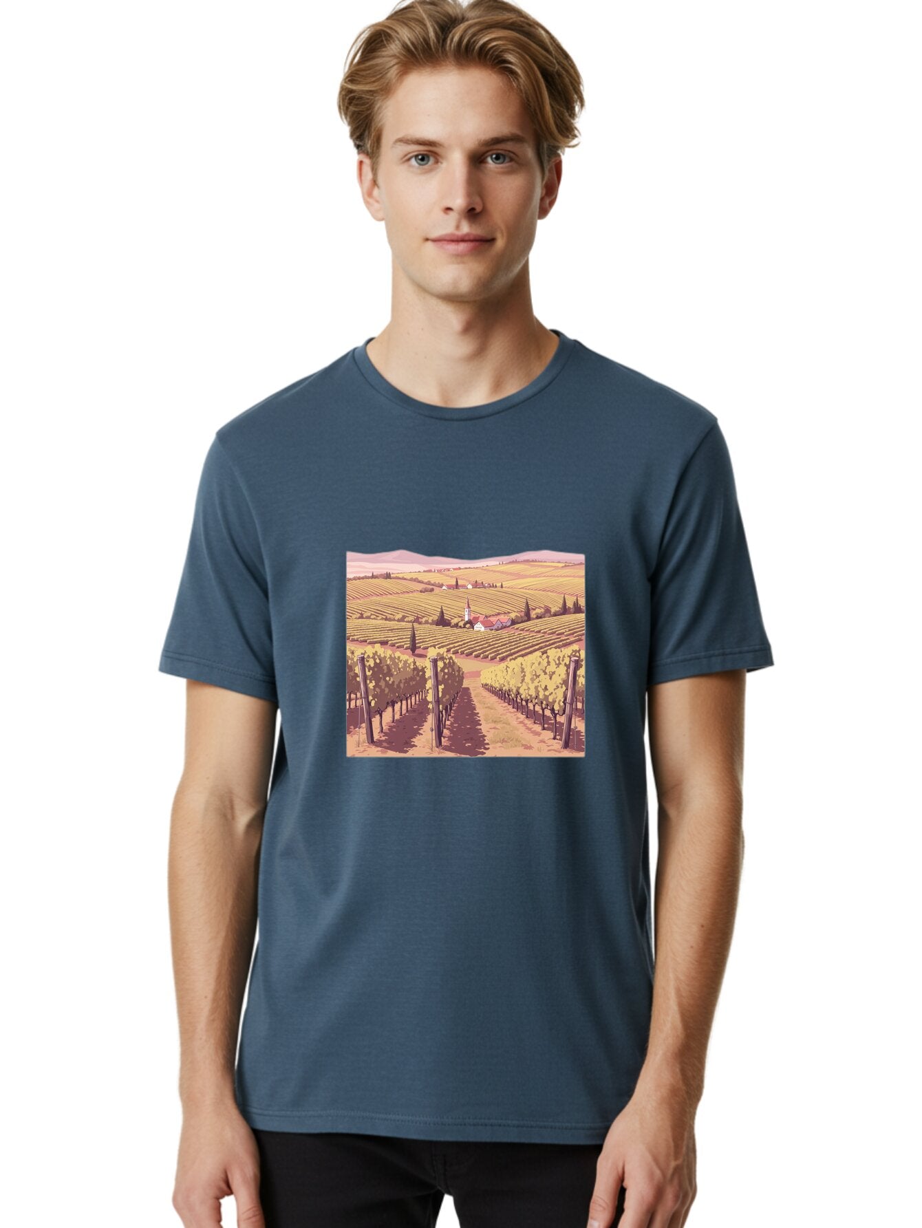 Vineyard-Landscape Men'S Graphic Tee, 100% Cotton, Comfortable Casual Summer Wear, Machine Washable, Vintage Camera, Old Camera, Antique Camera, Black Camera, Classic Photography, Photography Equipment, Nostalgic Device, Film Camera, Ban914 21