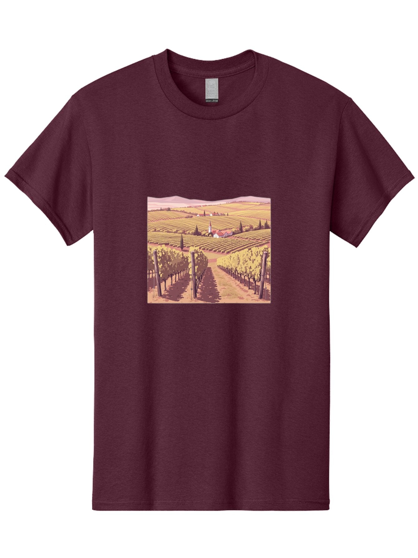 Vineyard-Landscape Men'S Graphic Tee, 100% Cotton, Comfortable Casual Summer Wear, Machine Washable, Vintage Camera, Old Camera, Antique Camera, Black Camera, Classic Photography, Photography Equipment, Nostalgic Device, Film Camera, Ban914