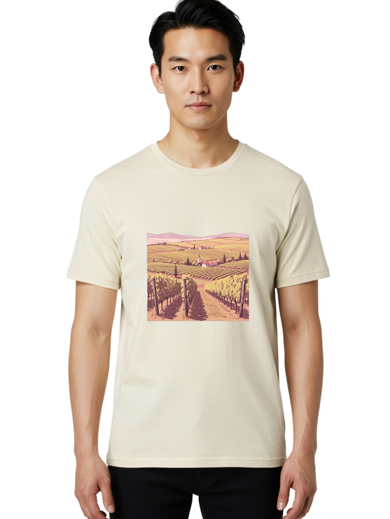 Vineyard-Landscape Men'S Graphic Tee, 100% Cotton, Comfortable Casual Summer Wear, Machine Washable, Vintage Camera, Old Camera, Antique Camera, Black Camera, Classic Photography, Photography Equipment, Nostalgic Device, Film Camera, Ban914 23