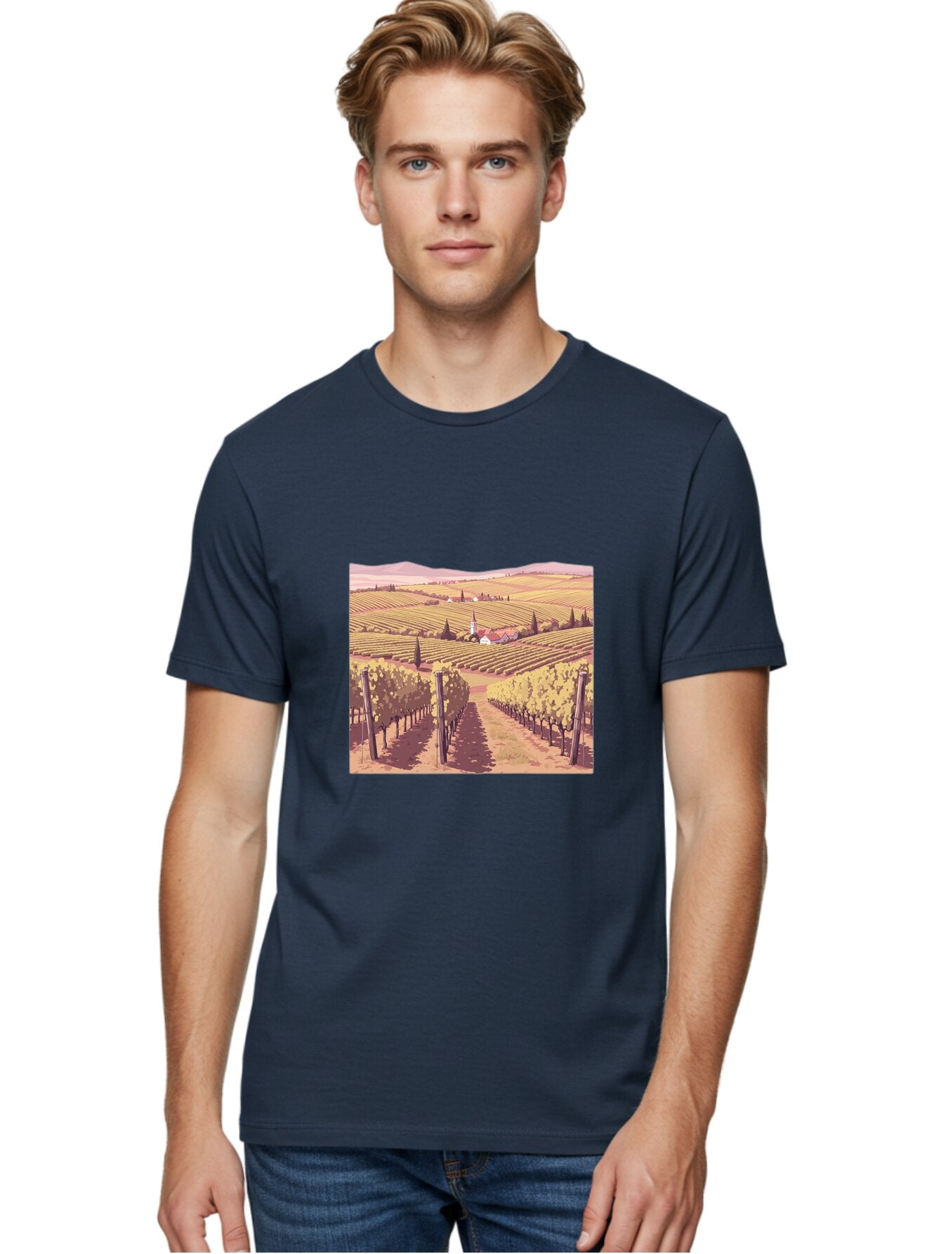 Vineyard-Landscape Men'S Graphic Tee, 100% Cotton, Comfortable Casual Summer Wear, Machine Washable, Vintage Camera, Old Camera, Antique Camera, Black Camera, Classic Photography, Photography Equipment, Nostalgic Device, Film Camera, Ban914 24