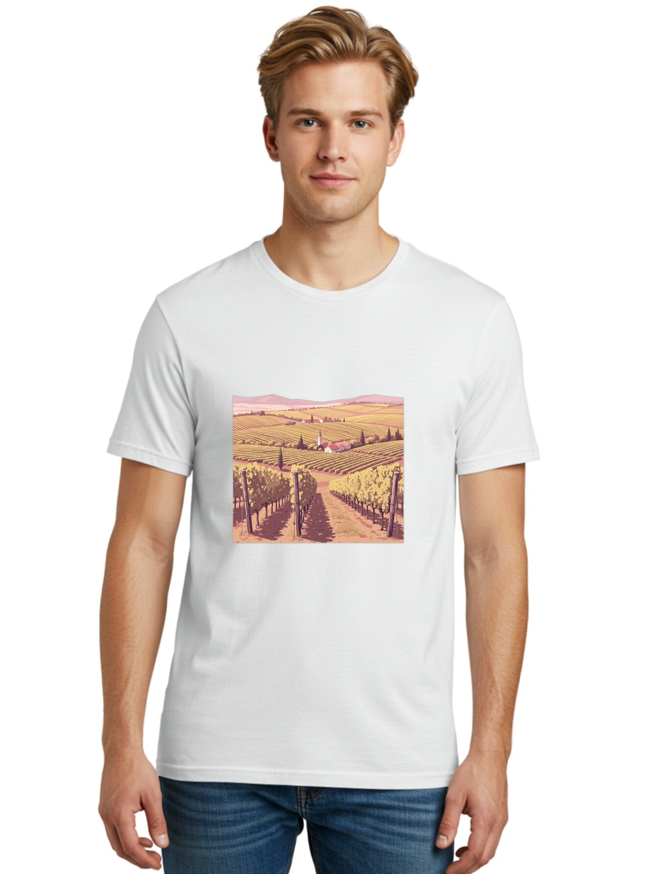 Vineyard-Landscape Men'S Graphic Tee, 100% Cotton, Comfortable Casual Summer Wear, Machine Washable, Vintage Camera, Old Camera, Antique Camera, Black Camera, Classic Photography, Photography Equipment, Nostalgic Device, Film Camera, Ban914 29