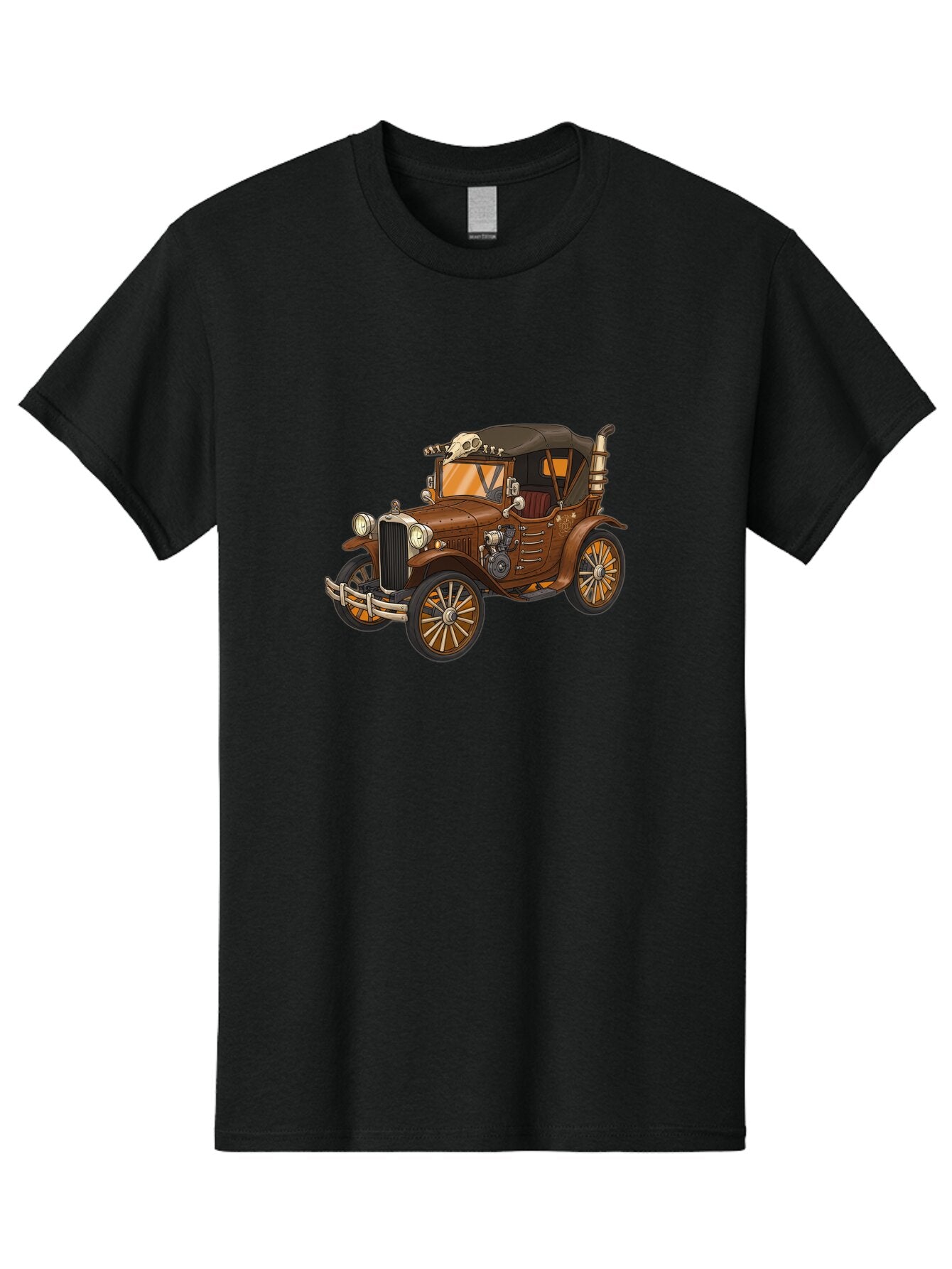 Vintage-Car-With-Skull Men'S Graphic Tee, 100% Cotton, Comfortable Casual Summer Wear, Machine Washable, Vintage Camera, Old Camera, Antique Camera, Black Camera, Classic Photography, Photography Equipment, Nostalgic Device, Film Camera, Ban917 8