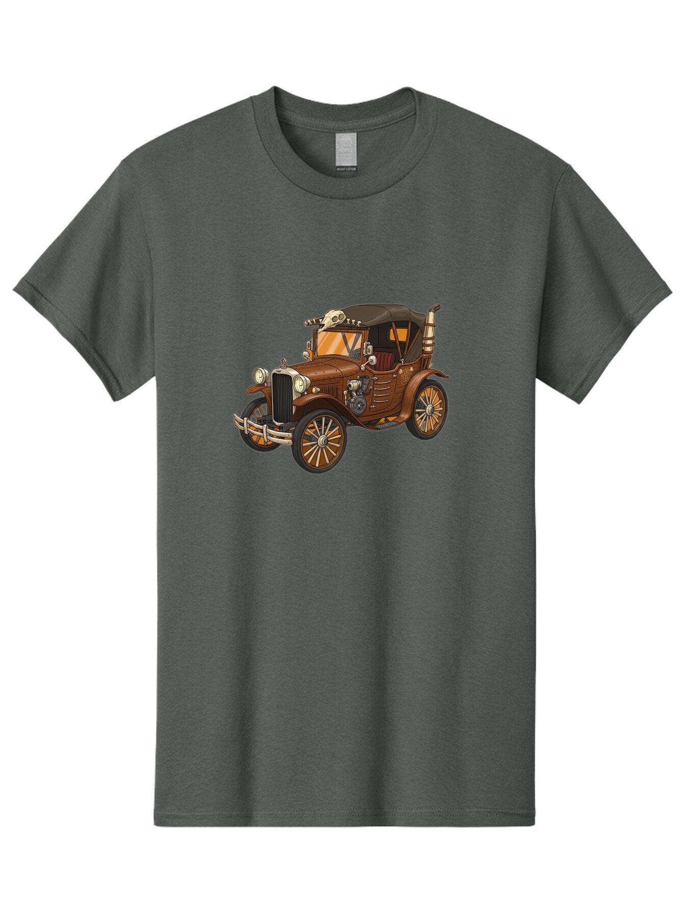 Vintage-Car-With-Skull Men'S Graphic Tee, 100% Cotton, Comfortable Casual Summer Wear, Machine Washable, Vintage Camera, Old Camera, Antique Camera, Black Camera, Classic Photography, Photography Equipment, Nostalgic Device, Film Camera, Ban917 4