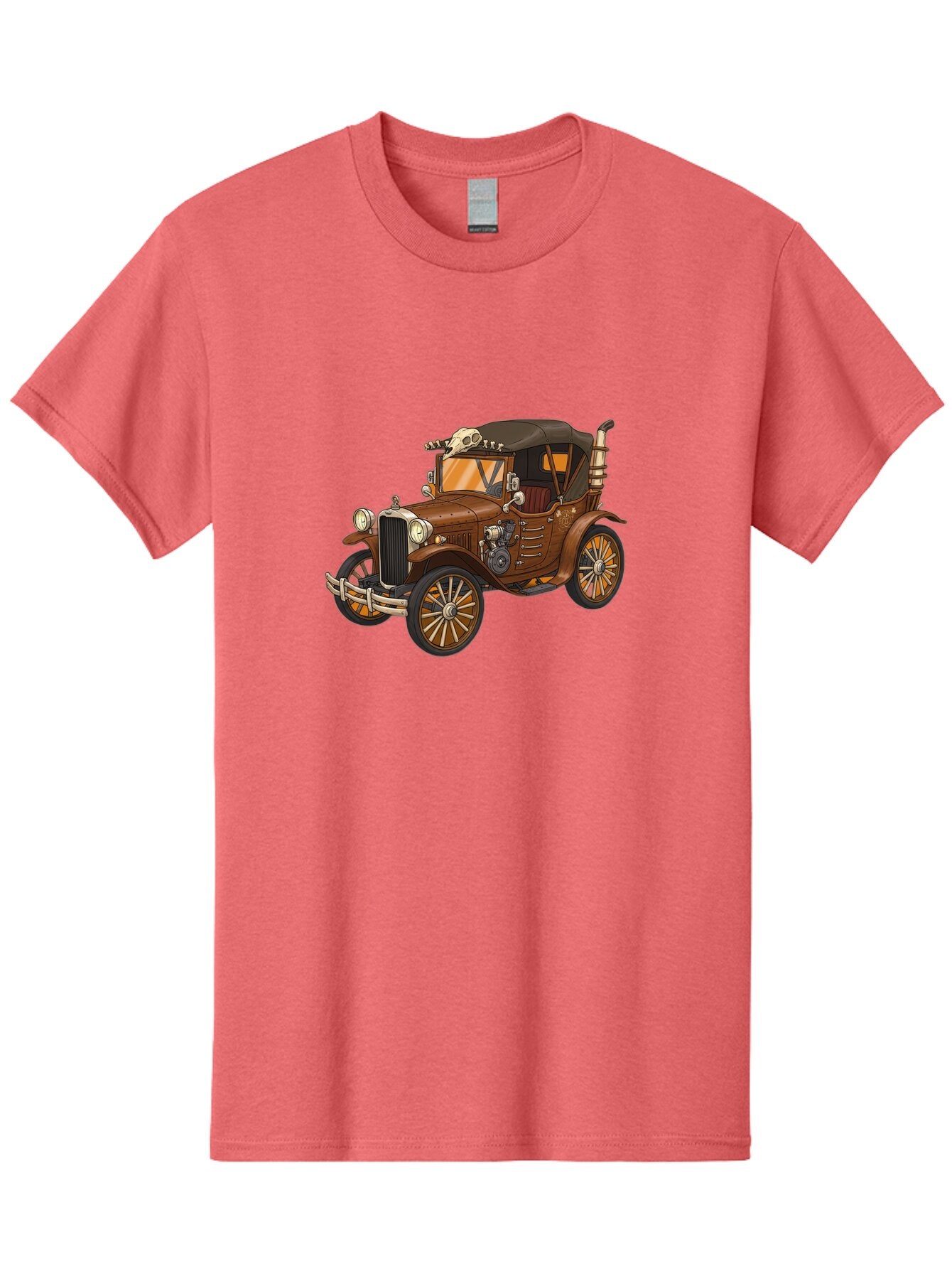 Vintage-Car-With-Skull Men'S Graphic Tee, 100% Cotton, Comfortable Casual Summer Wear, Machine Washable, Vintage Camera, Old Camera, Antique Camera, Black Camera, Classic Photography, Photography Equipment, Nostalgic Device, Film Camera, Ban917 3