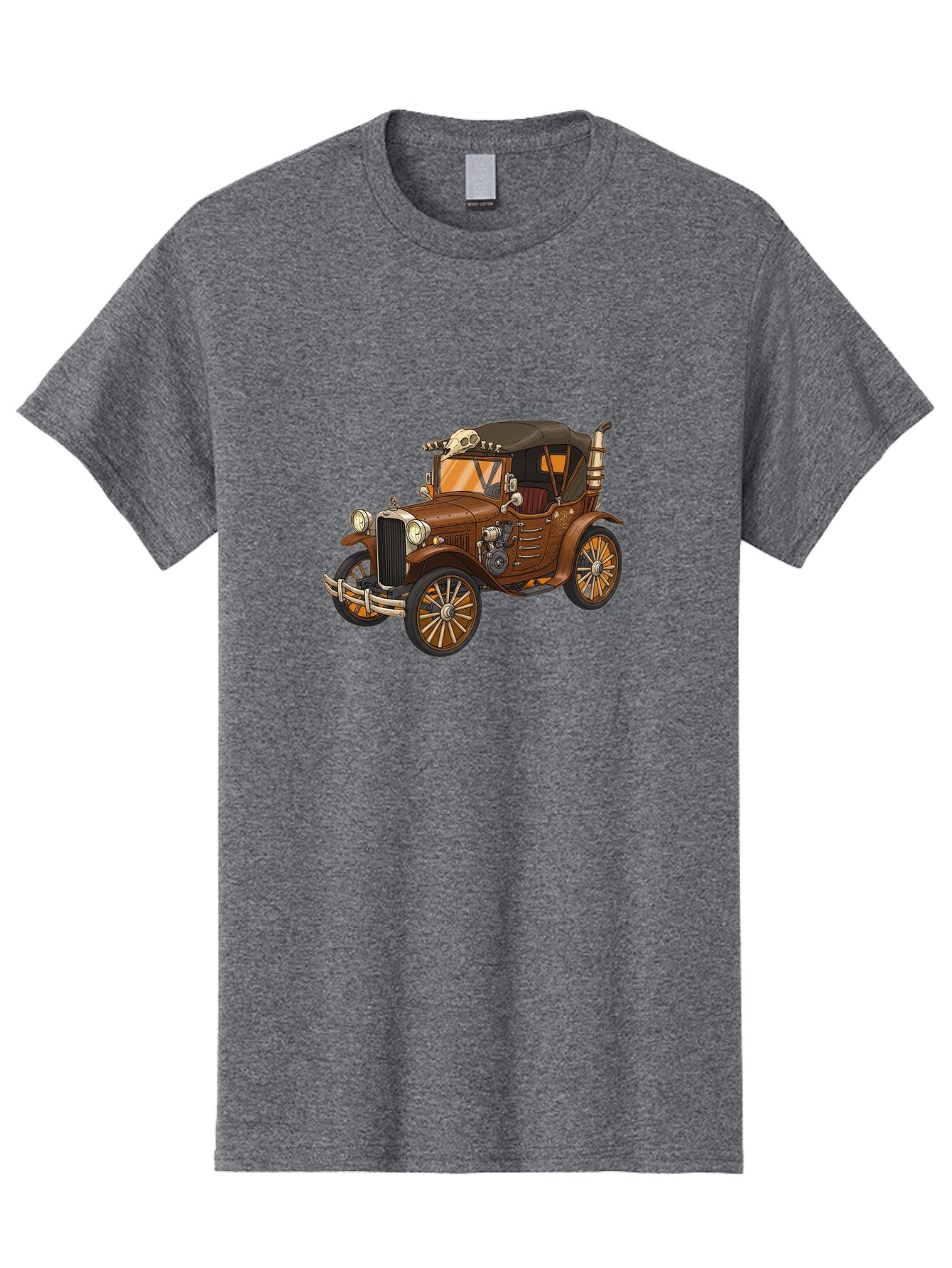 Vintage-Car-With-Skull Men'S Graphic Tee, 100% Cotton, Comfortable Casual Summer Wear, Machine Washable, Vintage Camera, Old Camera, Antique Camera, Black Camera, Classic Photography, Photography Equipment, Nostalgic Device, Film Camera, Ban917 10