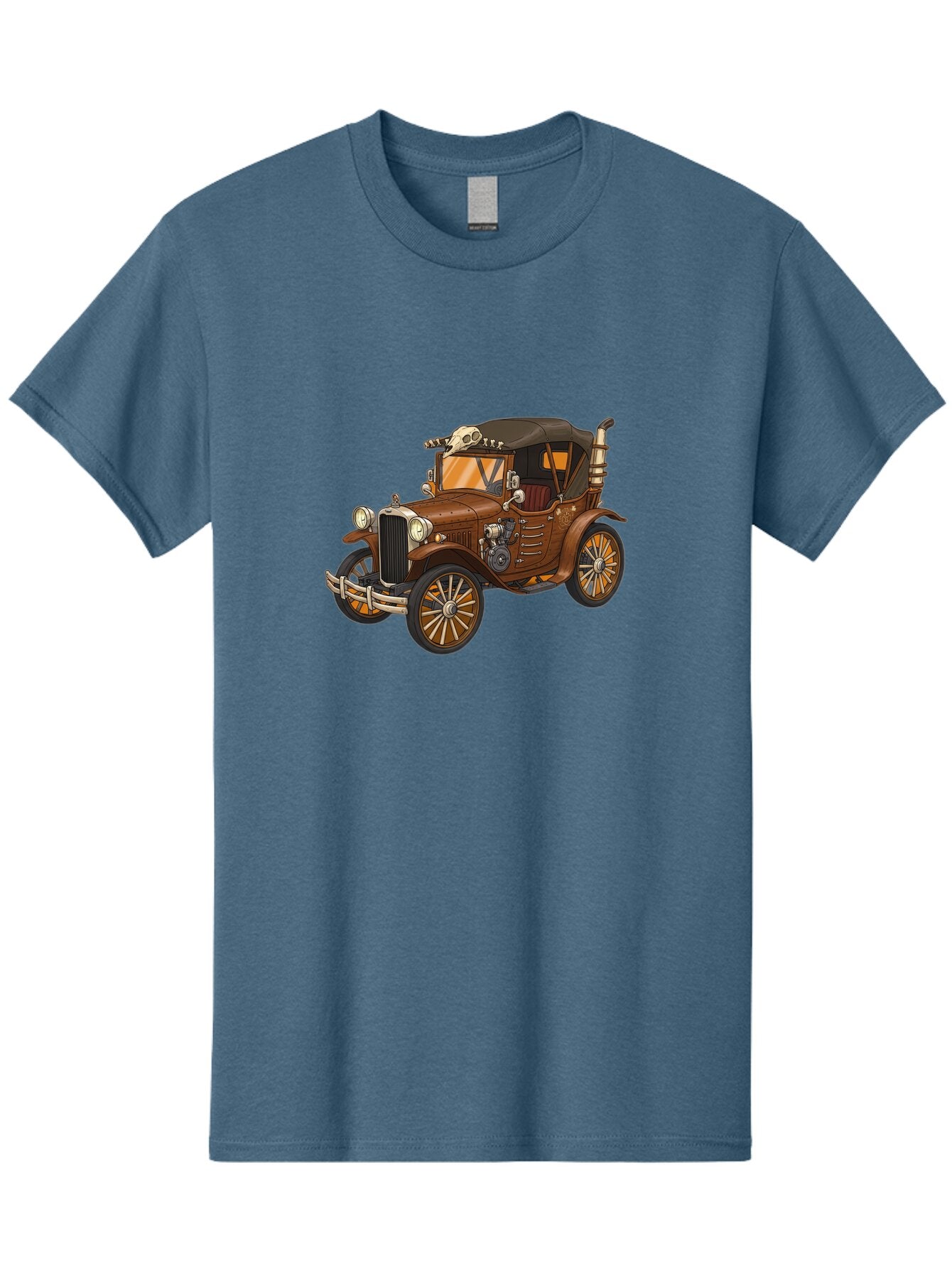 Vintage-Car-With-Skull Men'S Graphic Tee, 100% Cotton, Comfortable Casual Summer Wear, Machine Washable, Vintage Camera, Old Camera, Antique Camera, Black Camera, Classic Photography, Photography Equipment, Nostalgic Device, Film Camera, Ban917 6