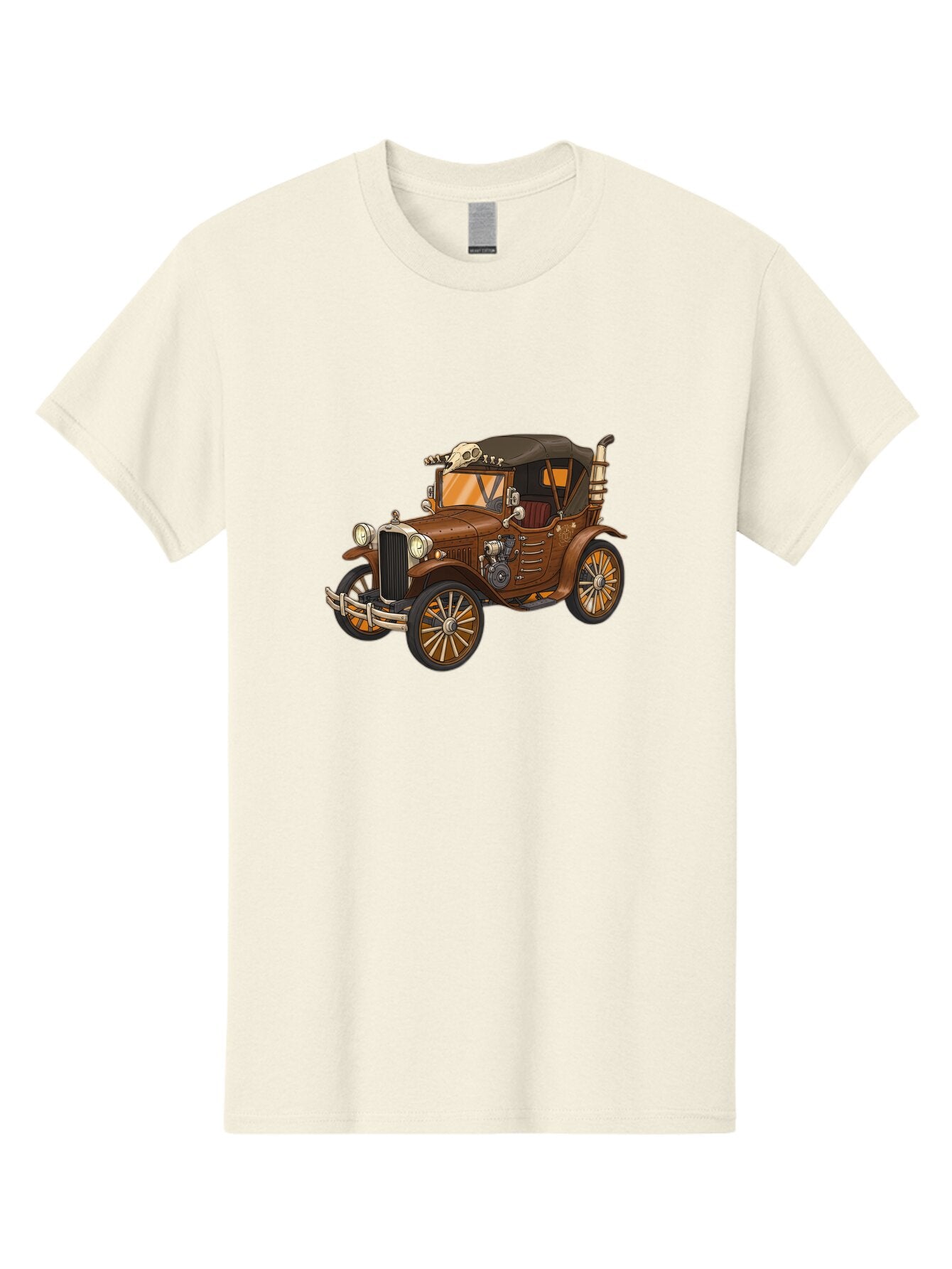 Vintage-Car-With-Skull Men'S Graphic Tee, 100% Cotton, Comfortable Casual Summer Wear, Machine Washable, Vintage Camera, Old Camera, Antique Camera, Black Camera, Classic Photography, Photography Equipment, Nostalgic Device, Film Camera, Ban917 5