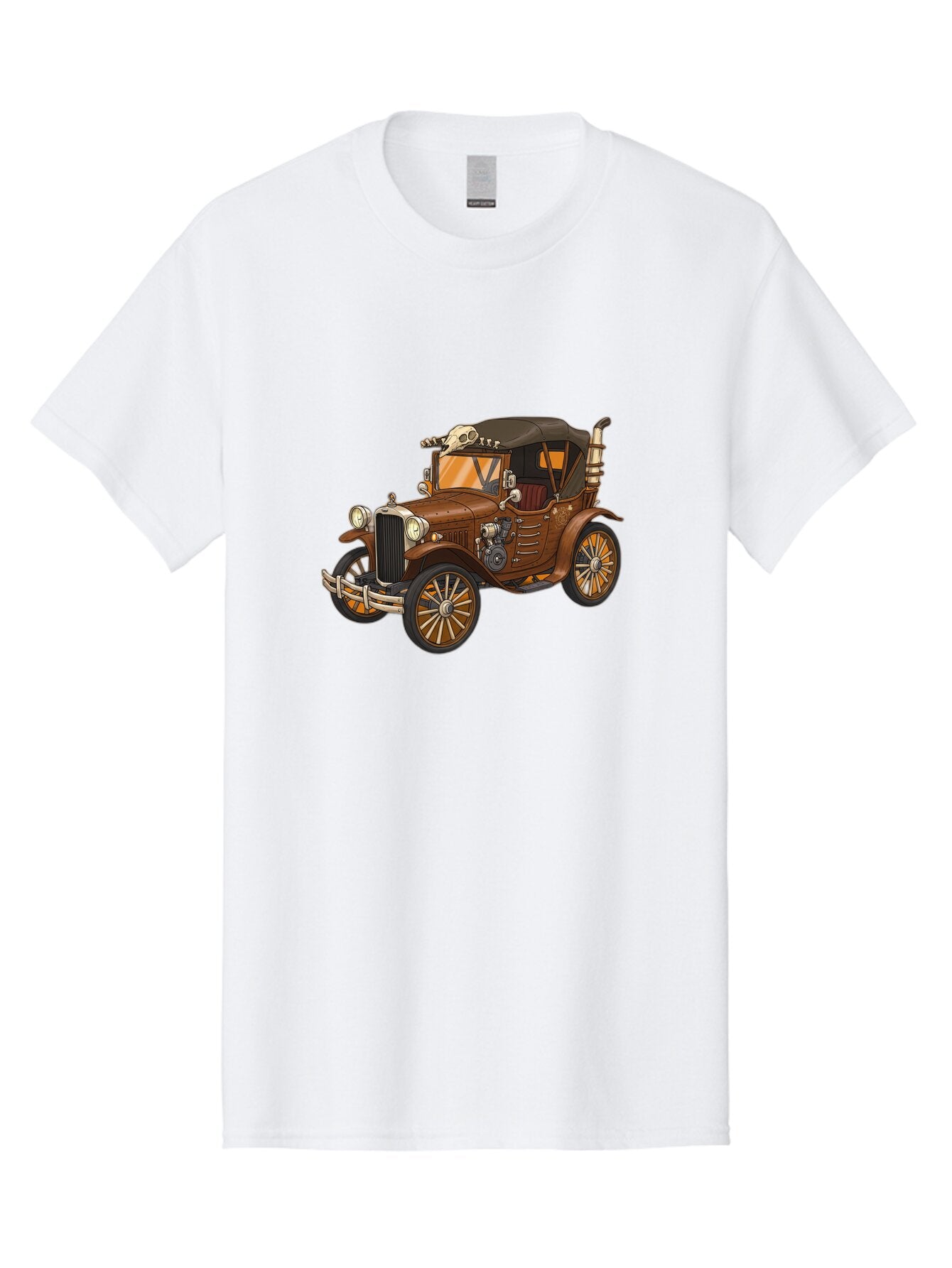 Vintage-Car-With-Skull Men'S Graphic Tee, 100% Cotton, Comfortable Casual Summer Wear, Machine Washable, Vintage Camera, Old Camera, Antique Camera, Black Camera, Classic Photography, Photography Equipment, Nostalgic Device, Film Camera, Ban917 11